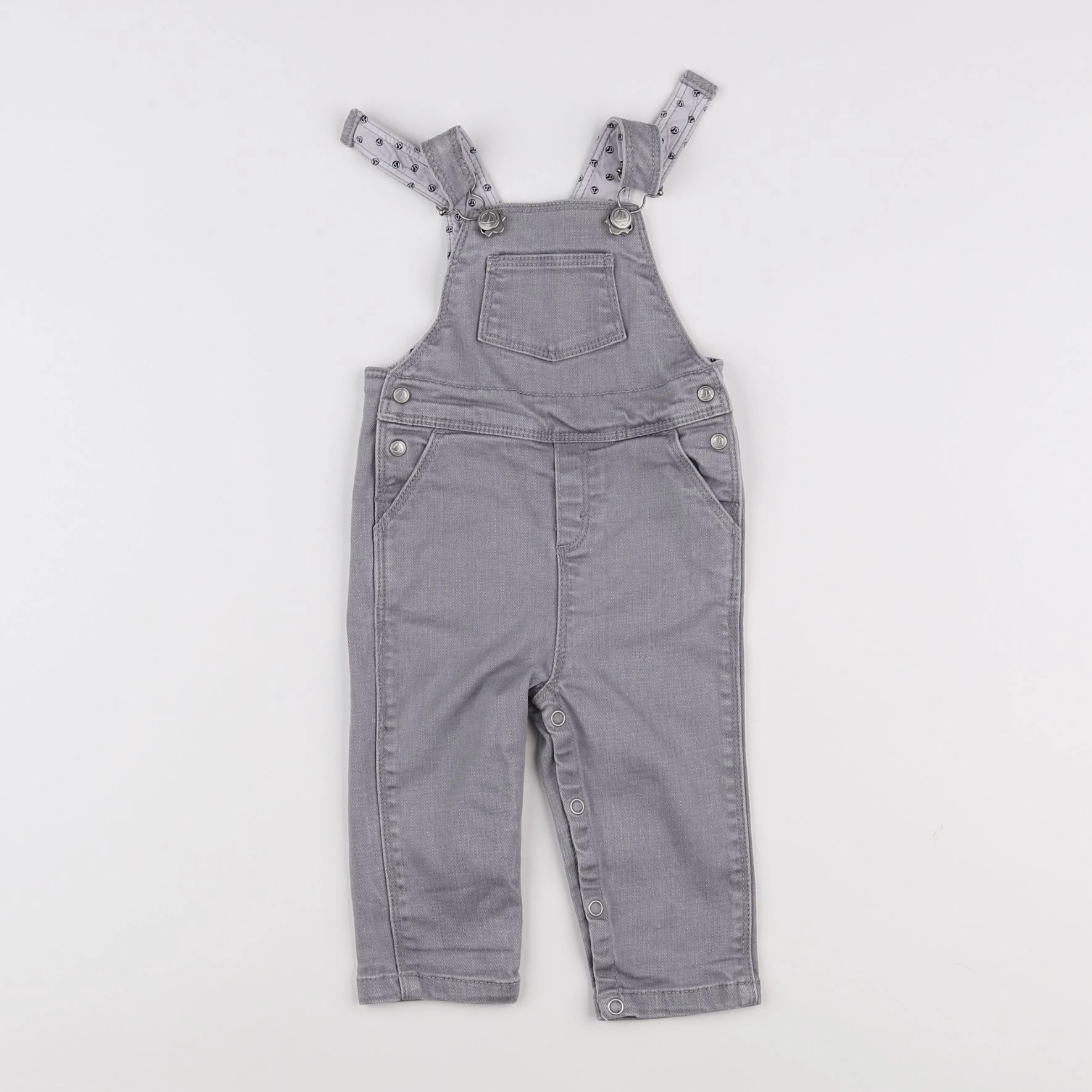 Petit Bateau - salopette gris - 6 mois