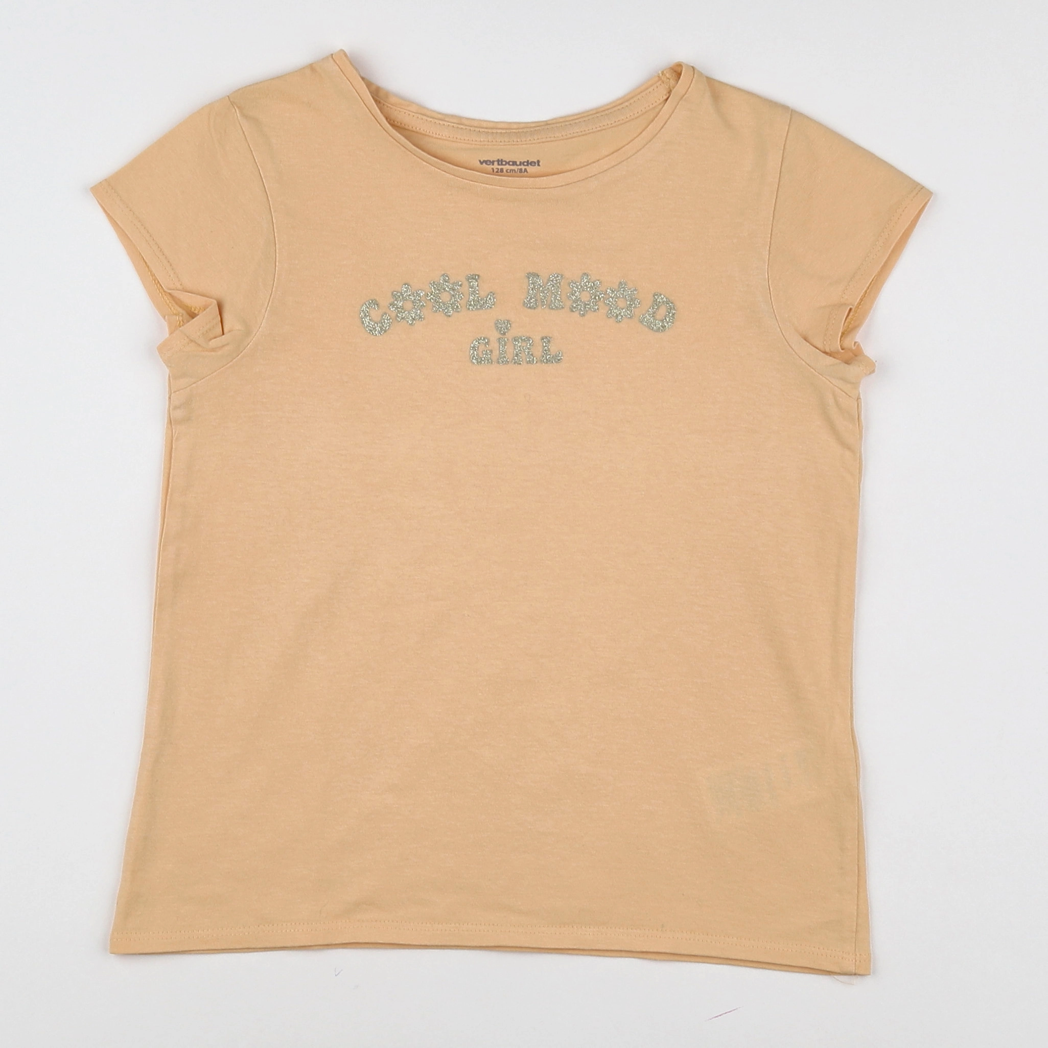 Vertbaudet - tee-shirt argent, orange - 8 ans
