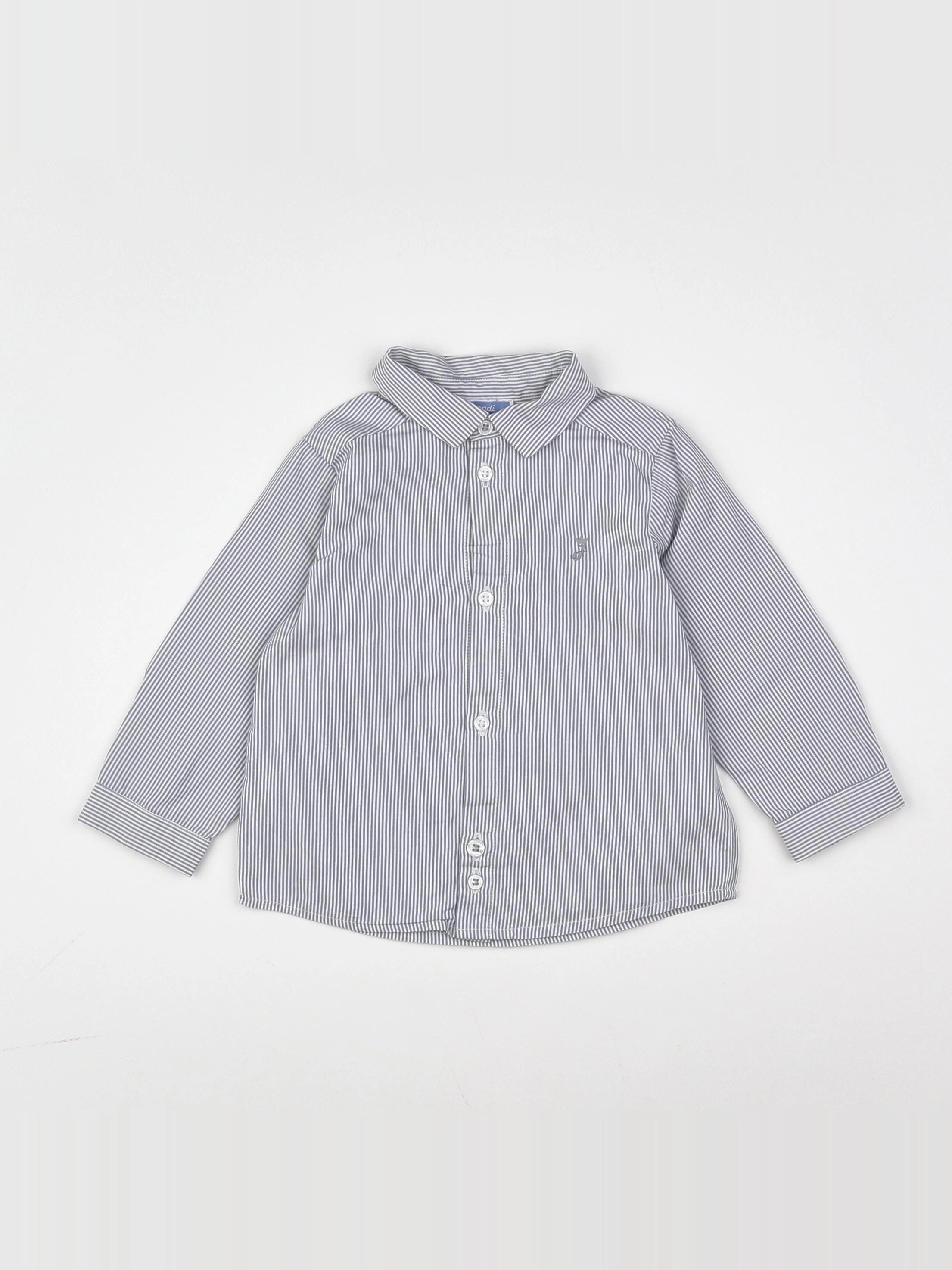 Jacadi - chemise blanc, gris - 12 mois
