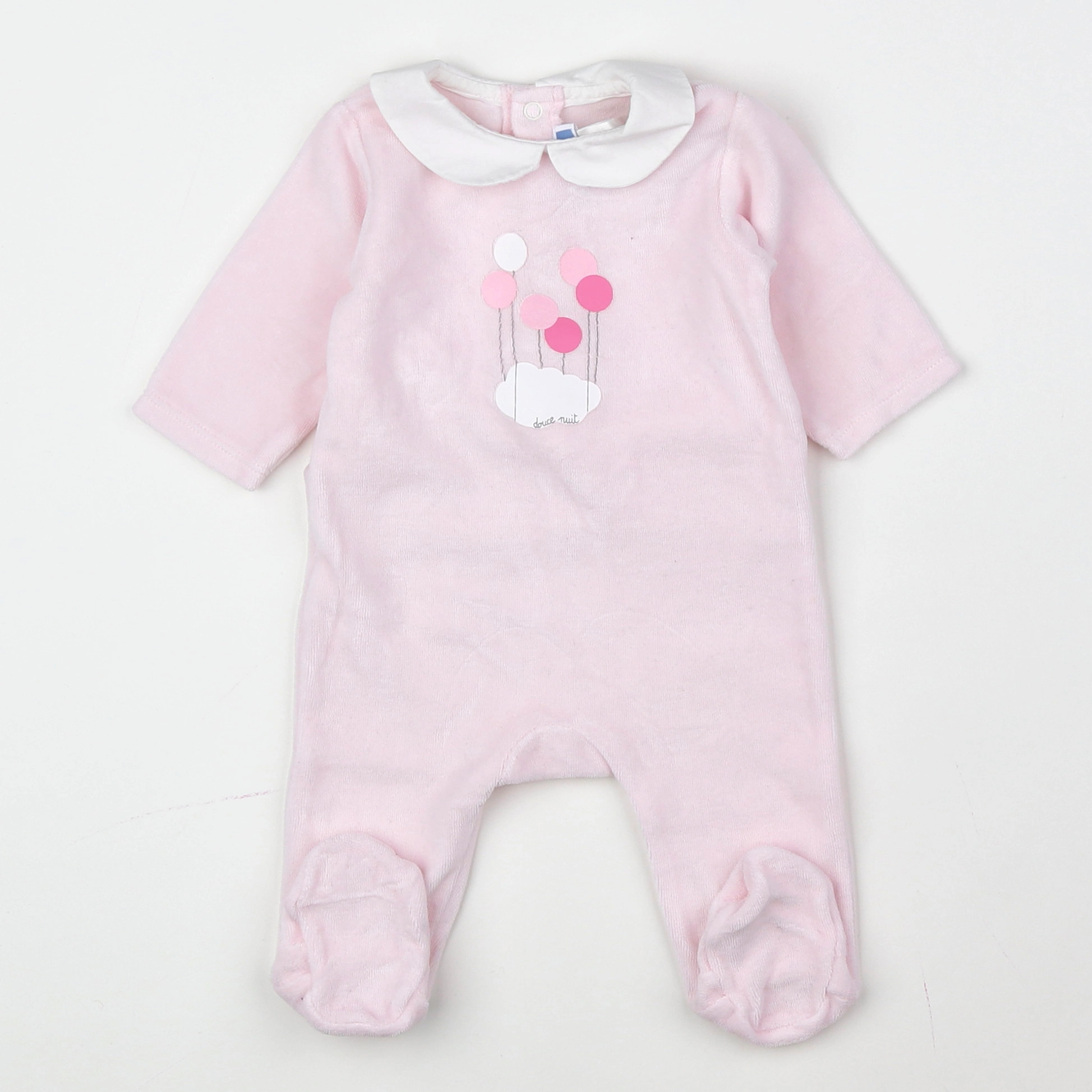 Jacadi - pyjama blanc, rose - 3 mois