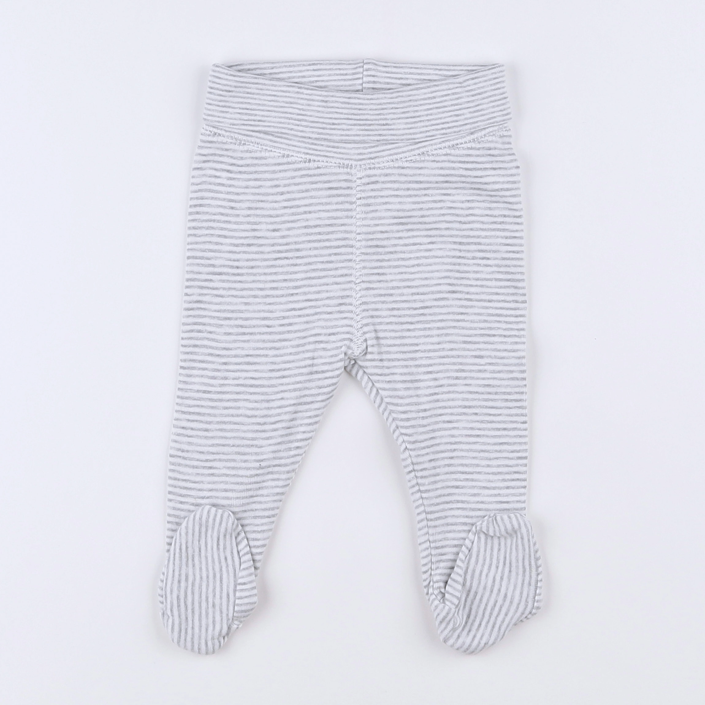 H&M - legging gris, blanc - 3 mois