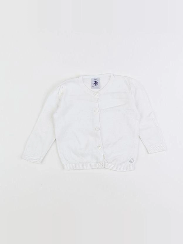 Petit Bateau - gilet blanc - 6 mois