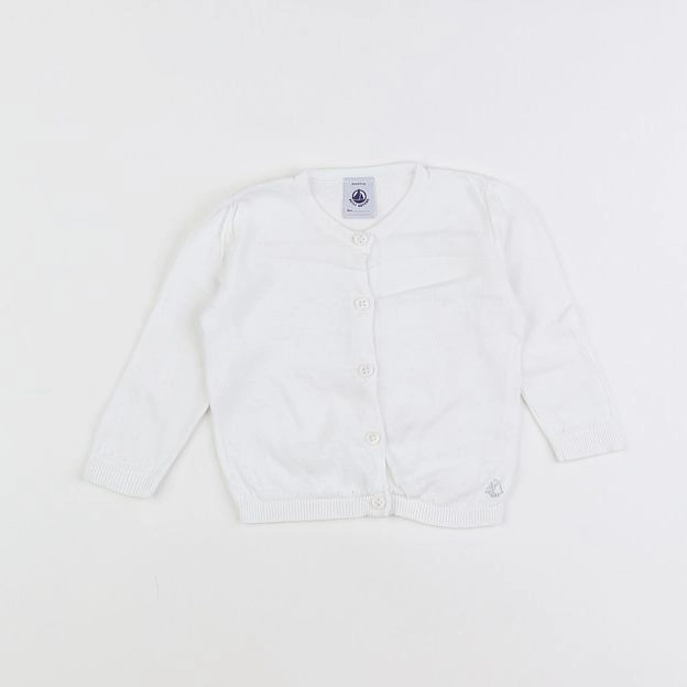 Petit Bateau - gilet blanc - 6 mois