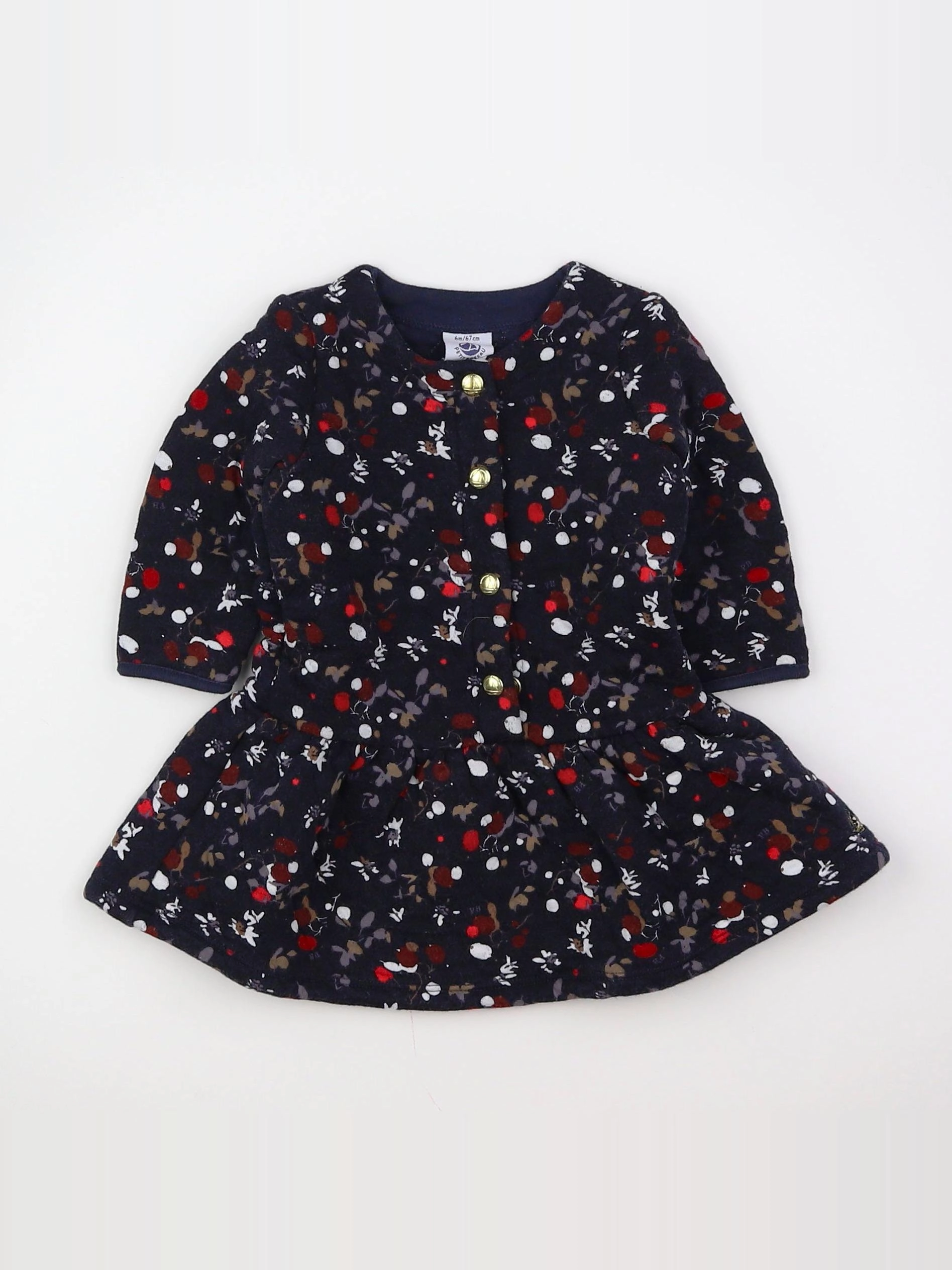 Petit Bateau - robe bleu - 6 mois