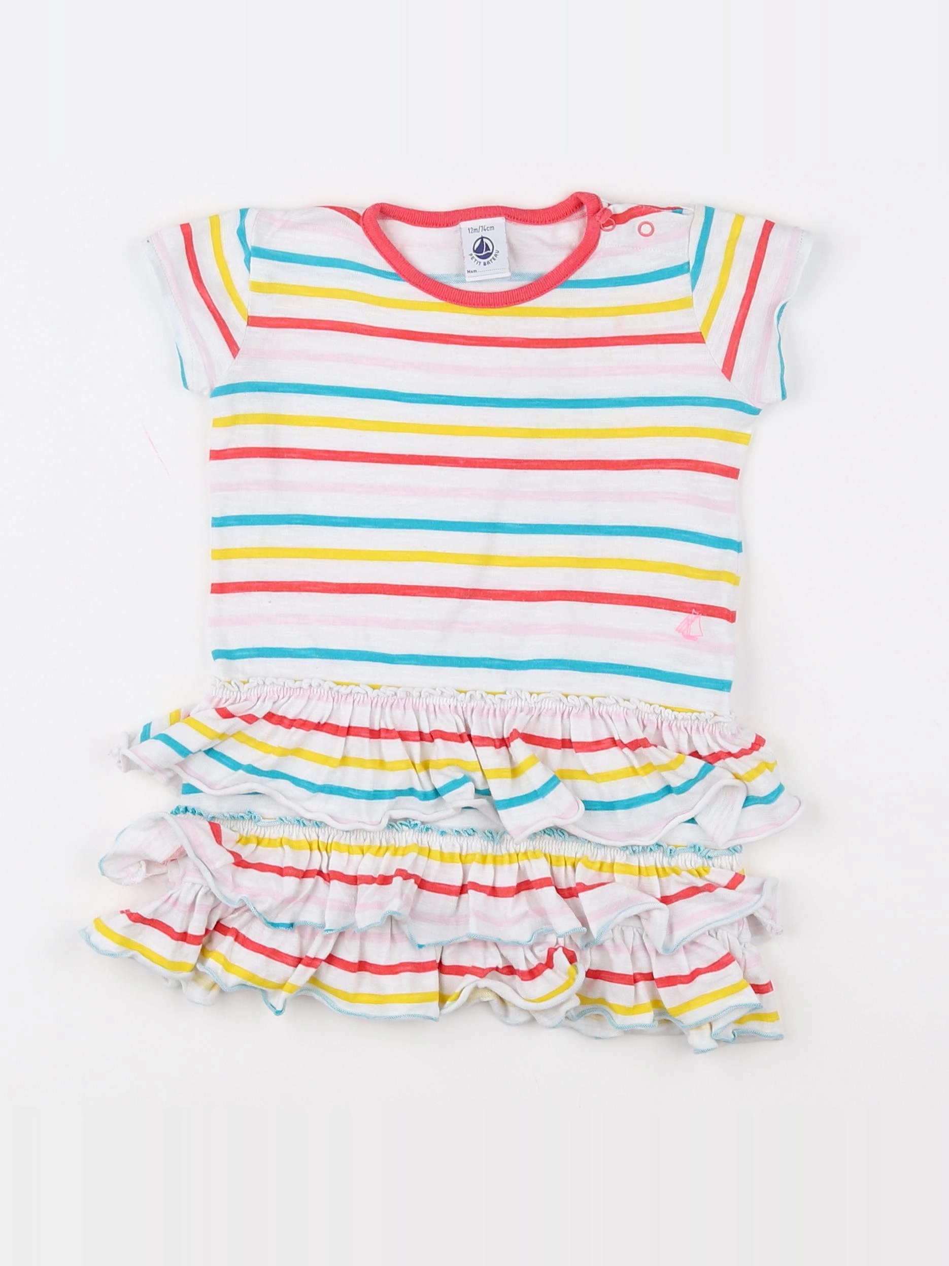 Petit Bateau - robe multicolore - 12 mois