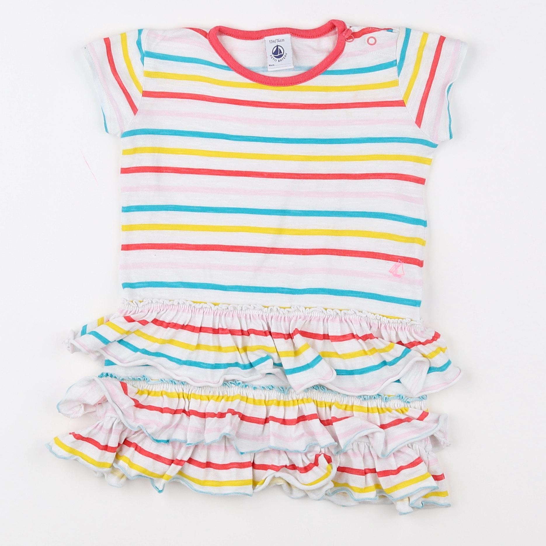 Petit Bateau - robe multicolore - 12 mois