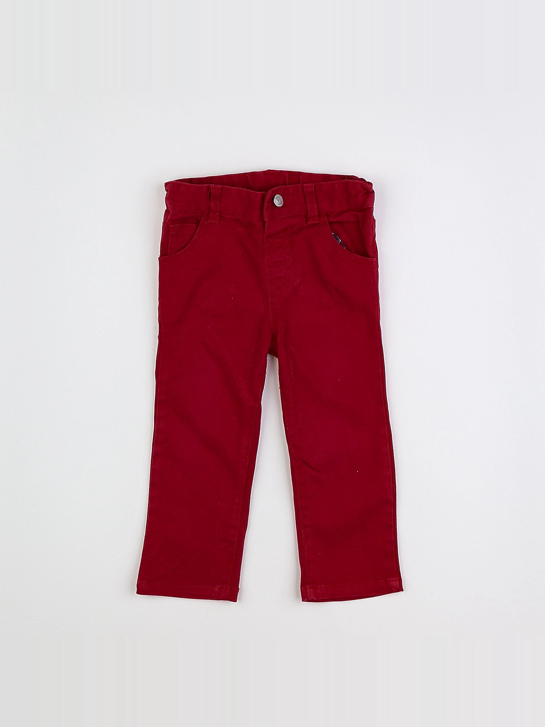 Natalys - pantalon rouge - 18 mois