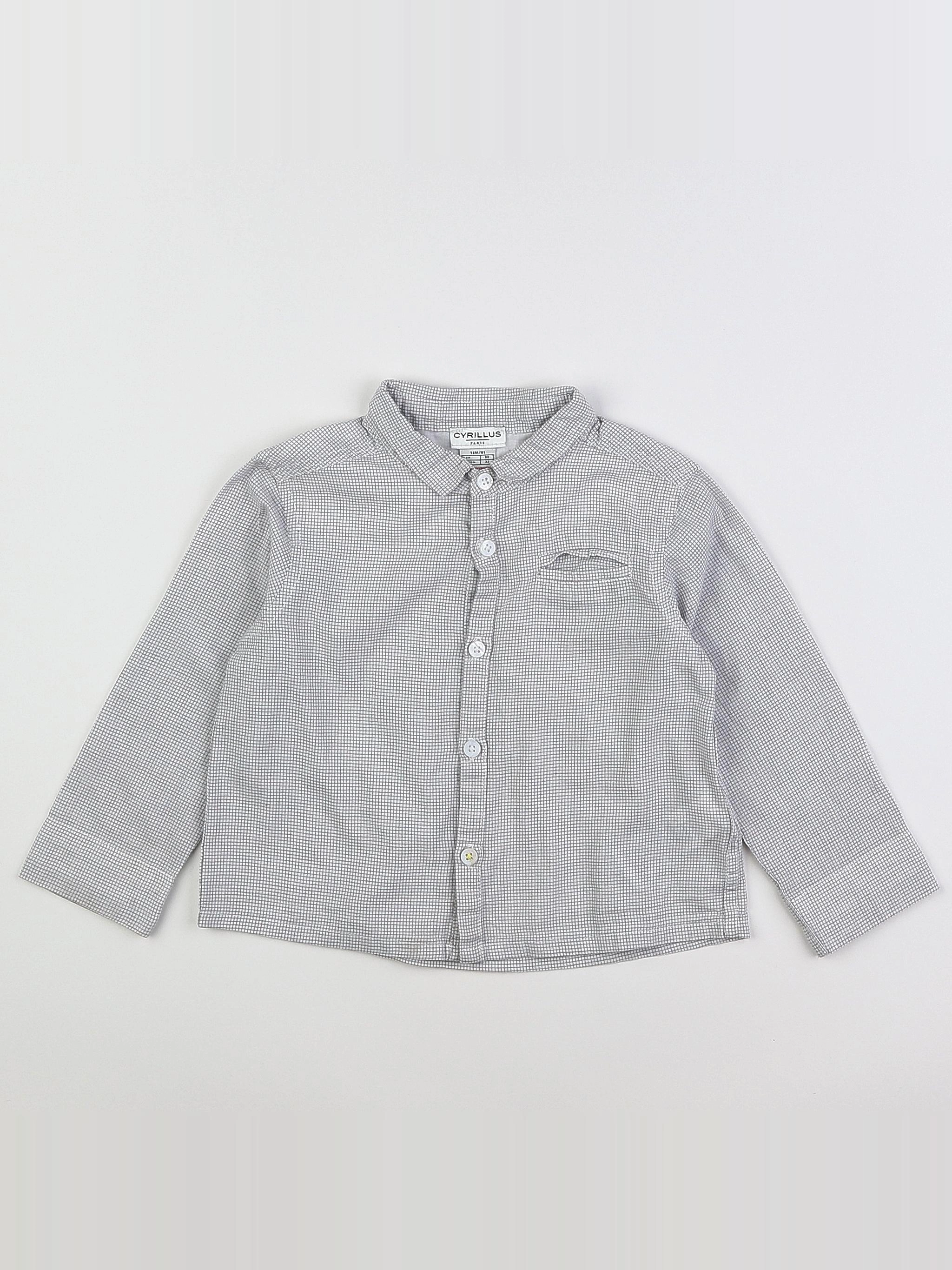 Cyrillus - chemise blanc, bleu - 18 mois