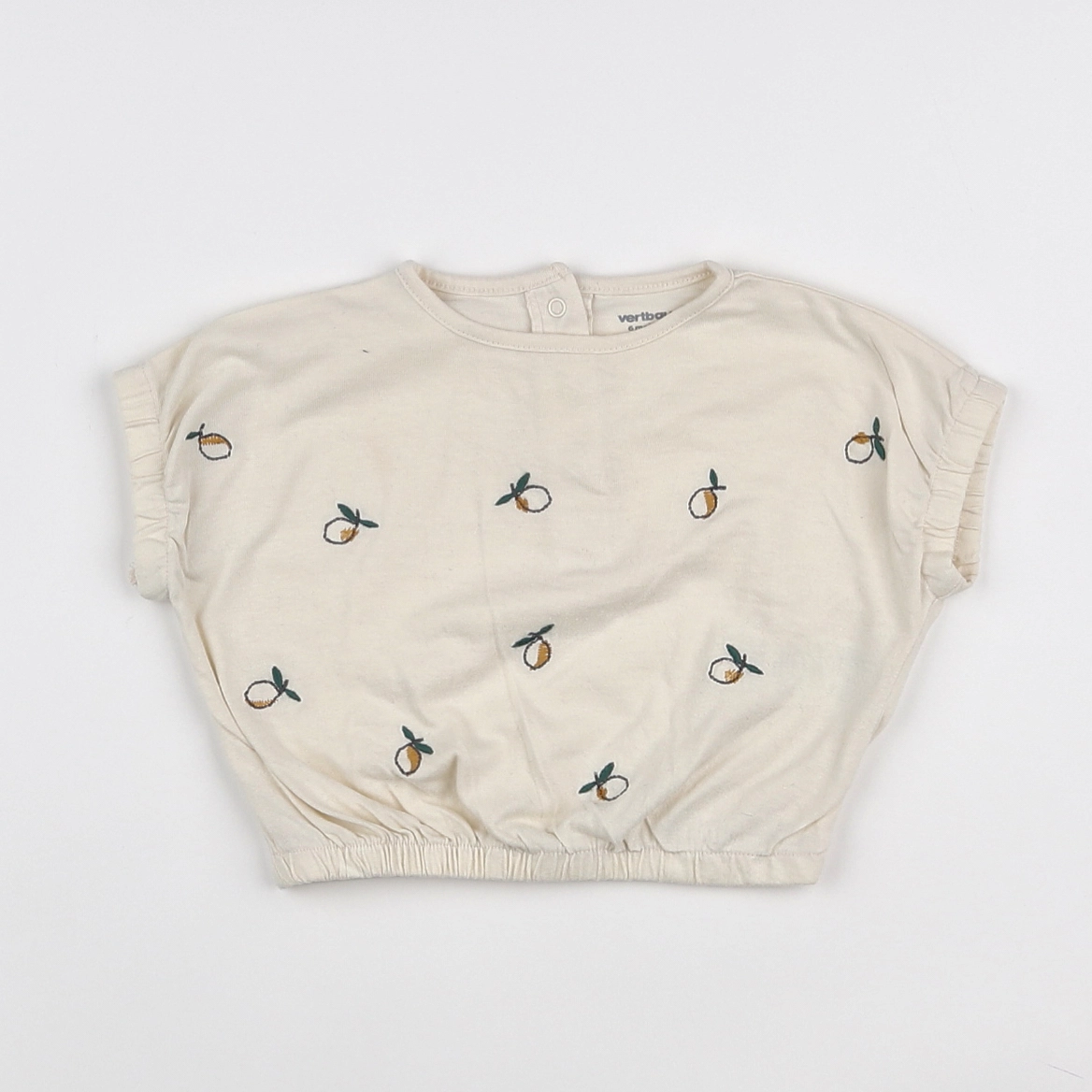 Vertbaudet - tee-shirt beige - 6 mois