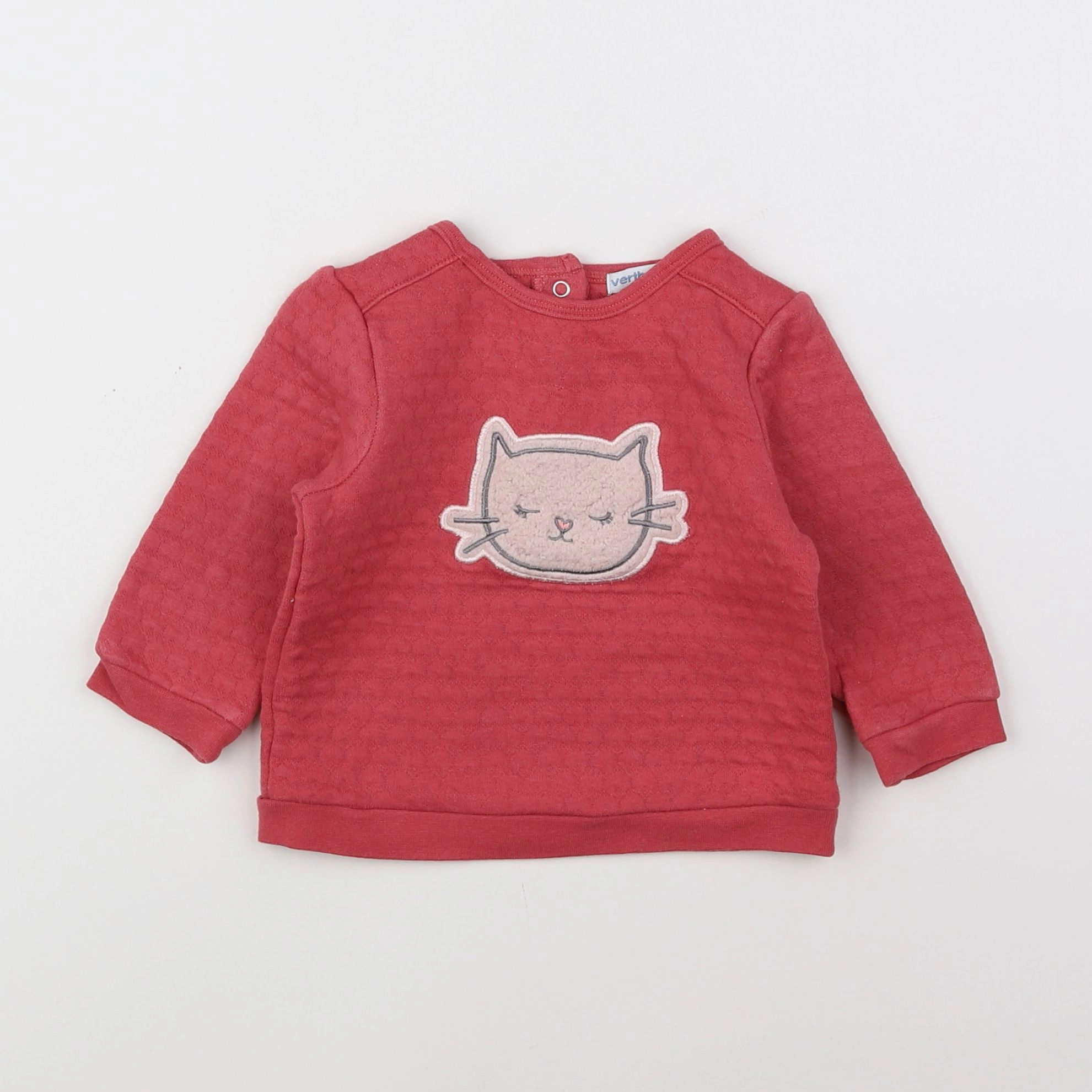 Vertbaudet - sweat rose - 6 mois