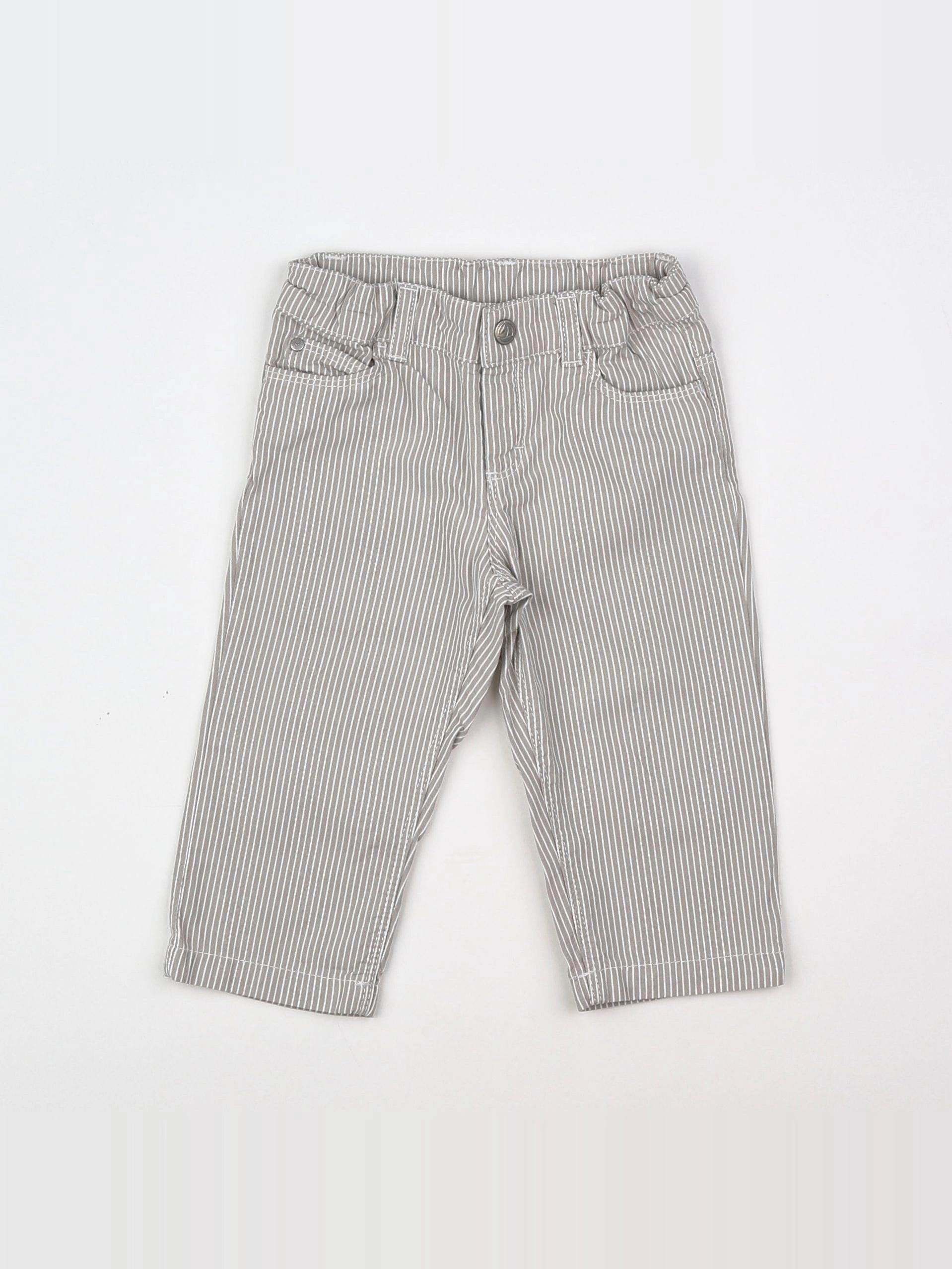 Petit Bateau - pantalon blanc, beige - 12 mois