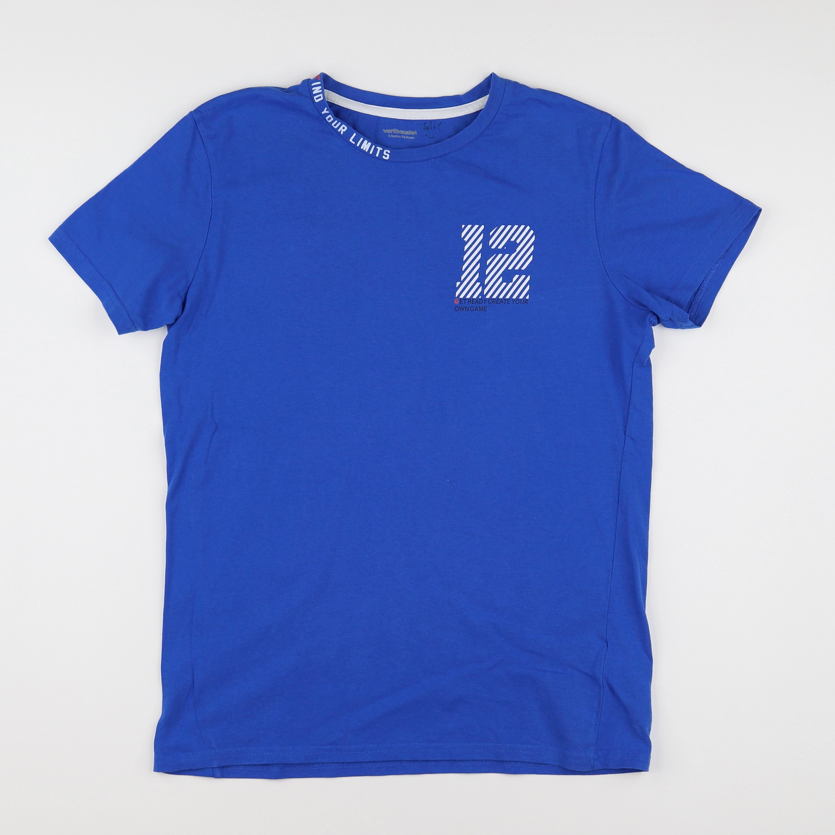 Vertbaudet - tee-shirt bleu - 14 ans