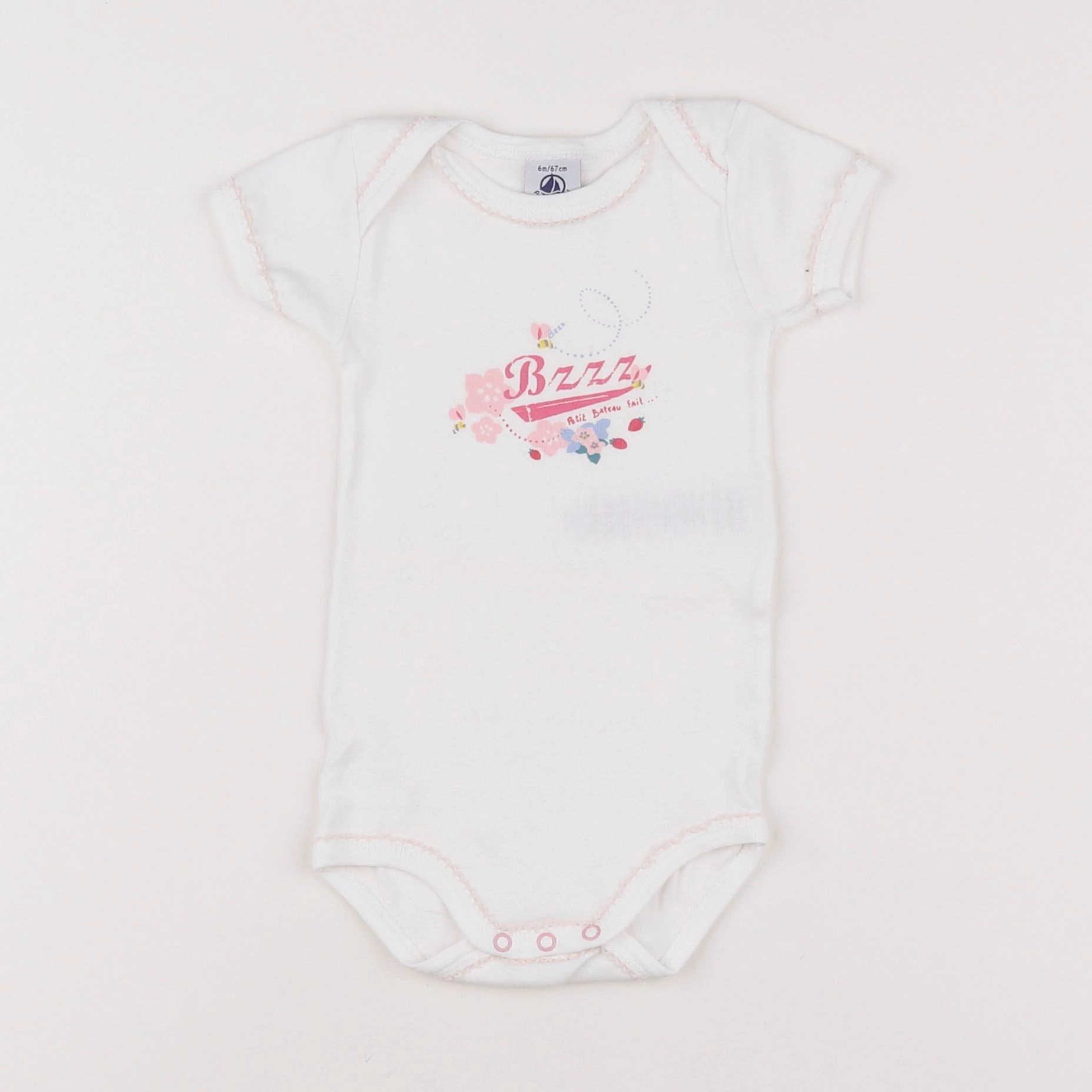 Petit Bateau - body blanc - 6 mois