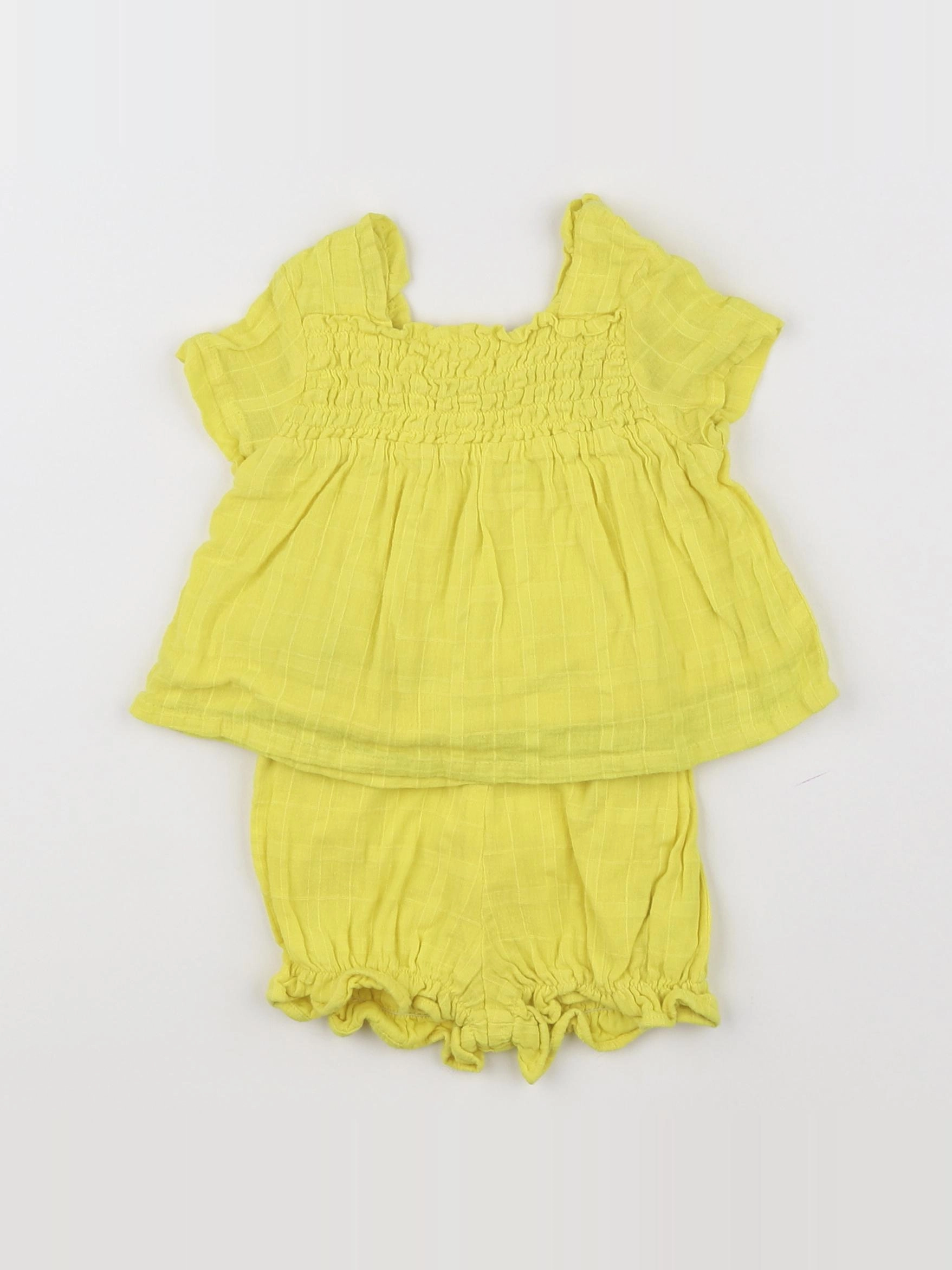 Gocco - ensemble jaune - 6/9 mois