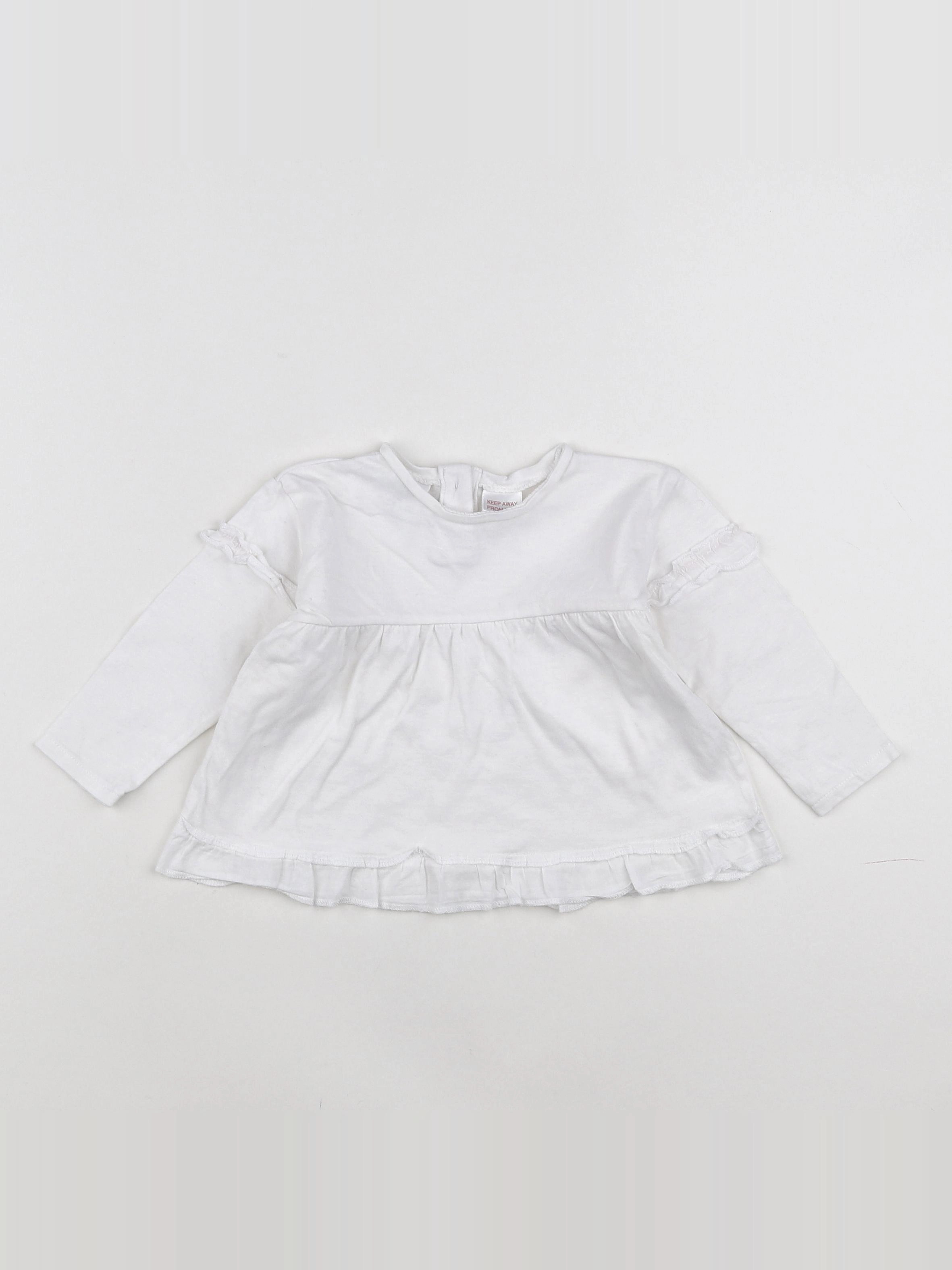 Zara - tee-shirt Blanc - 3/6 mois