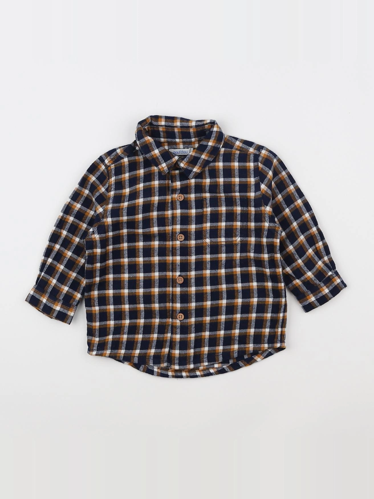 Boutchou - chemise bleu, jaune - 6 mois