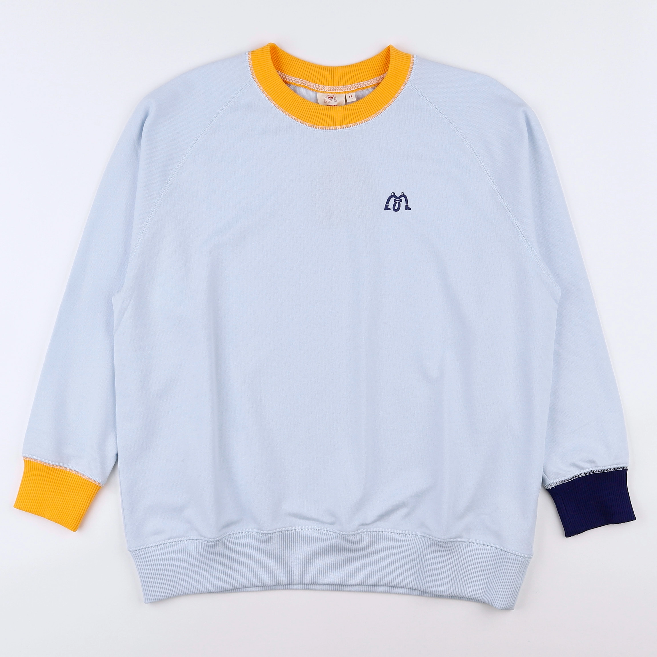 Les Marsiens - sweat bleu, orange (neuf) - 12 ans