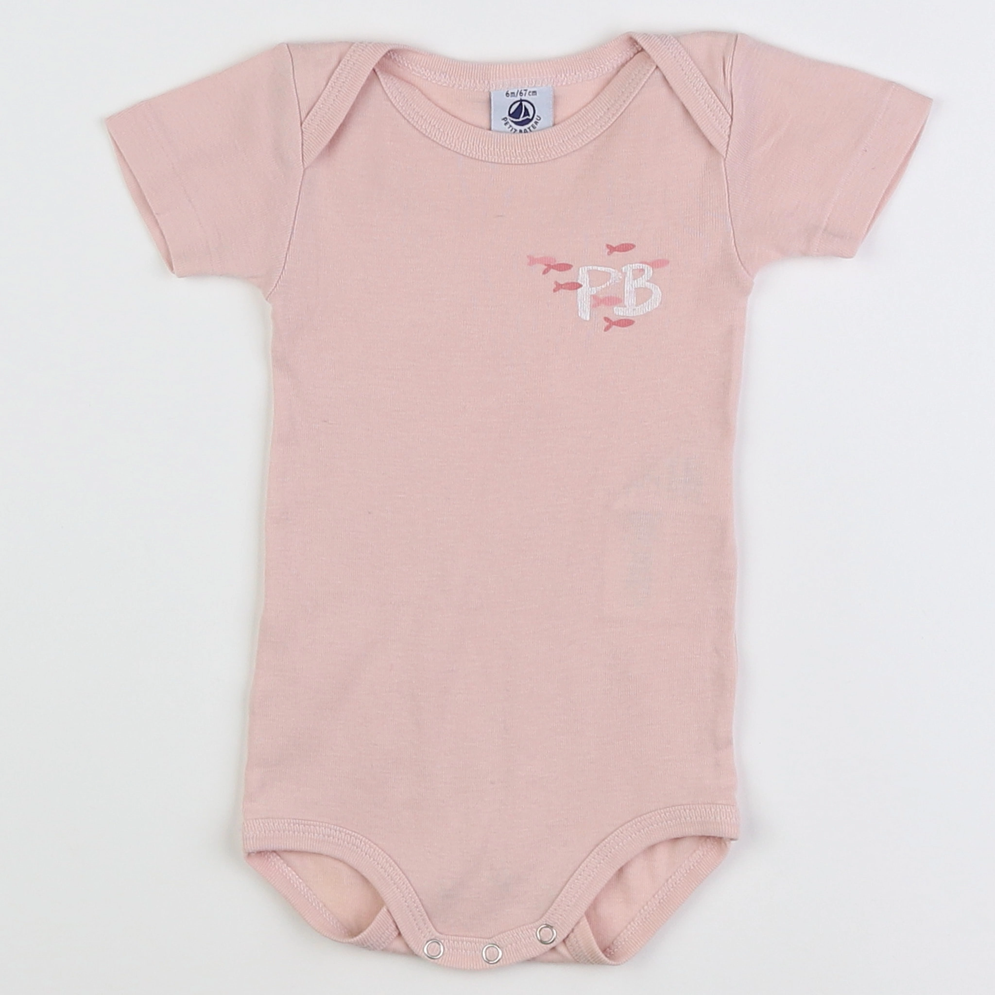 Petit Bateau - body rose - 6 mois