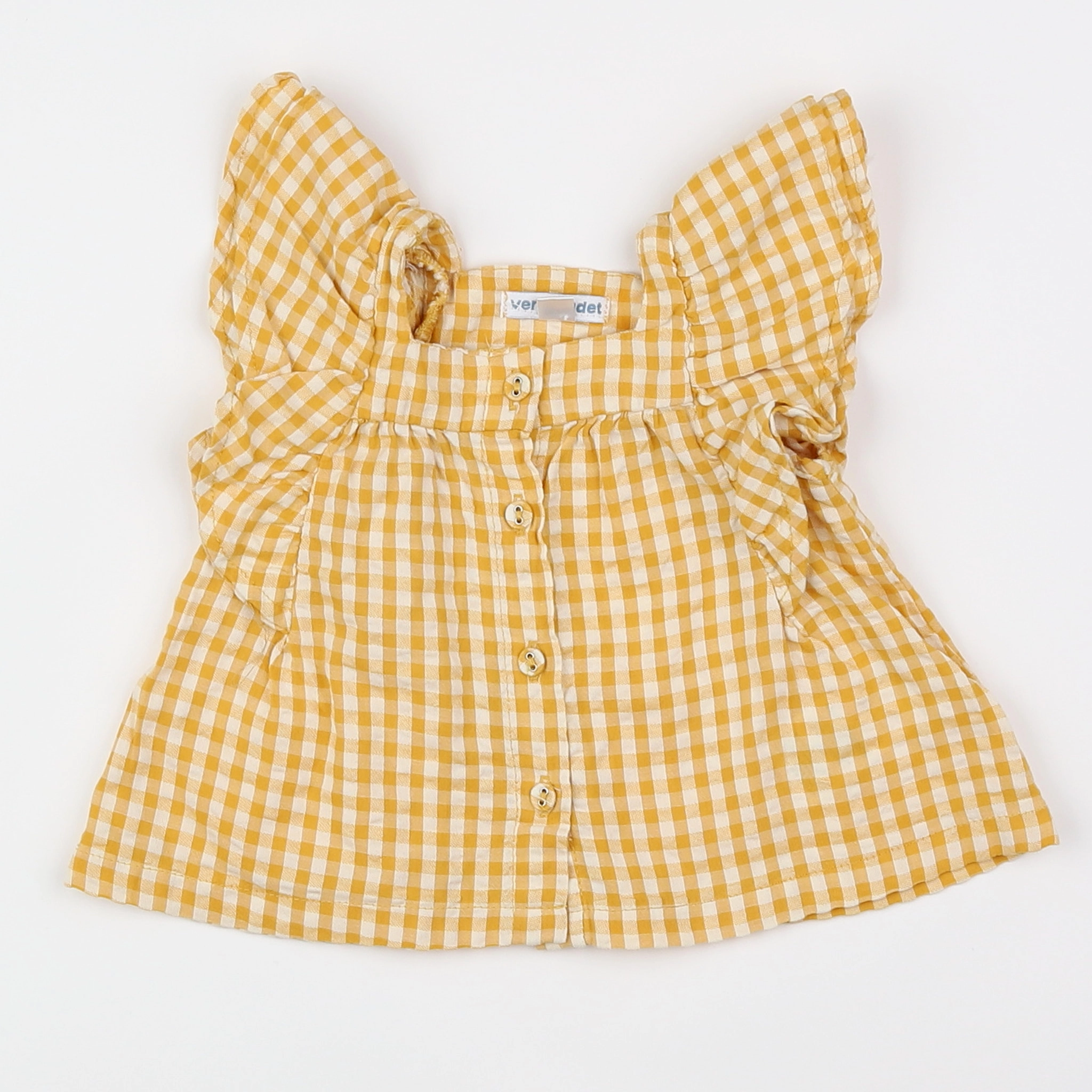 Vertbaudet - blouse jaune, blanc - 3 mois