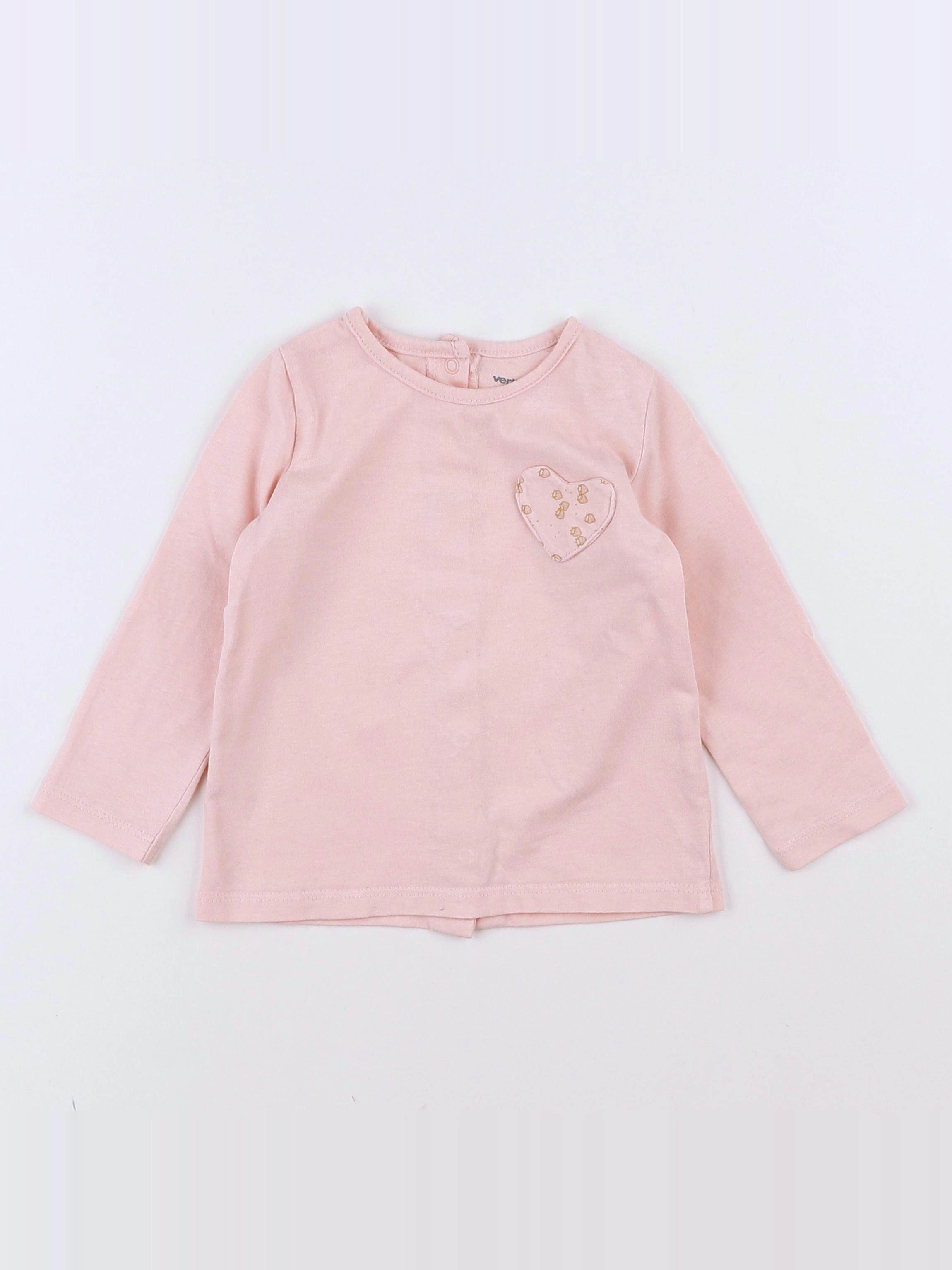 Vertbaudet - tee-shirt rose - 9 mois