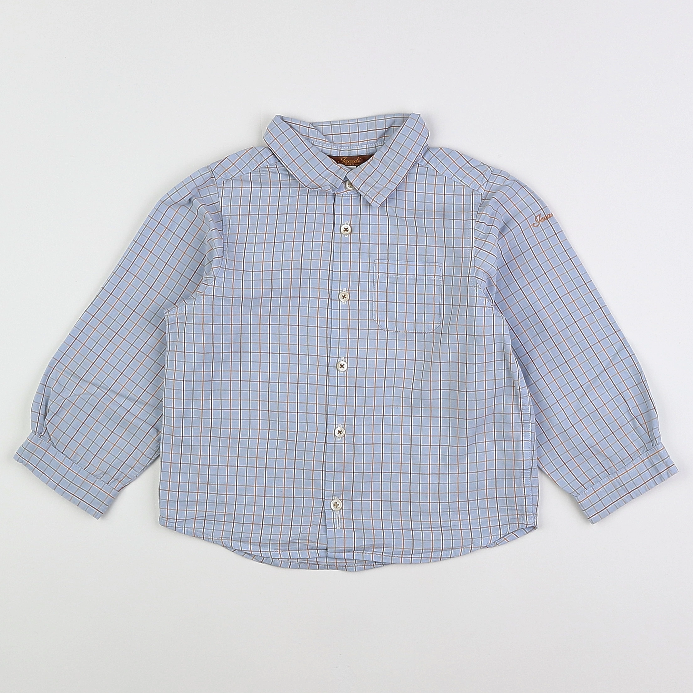 Jacadi - chemise bleu, marron - 3 ans