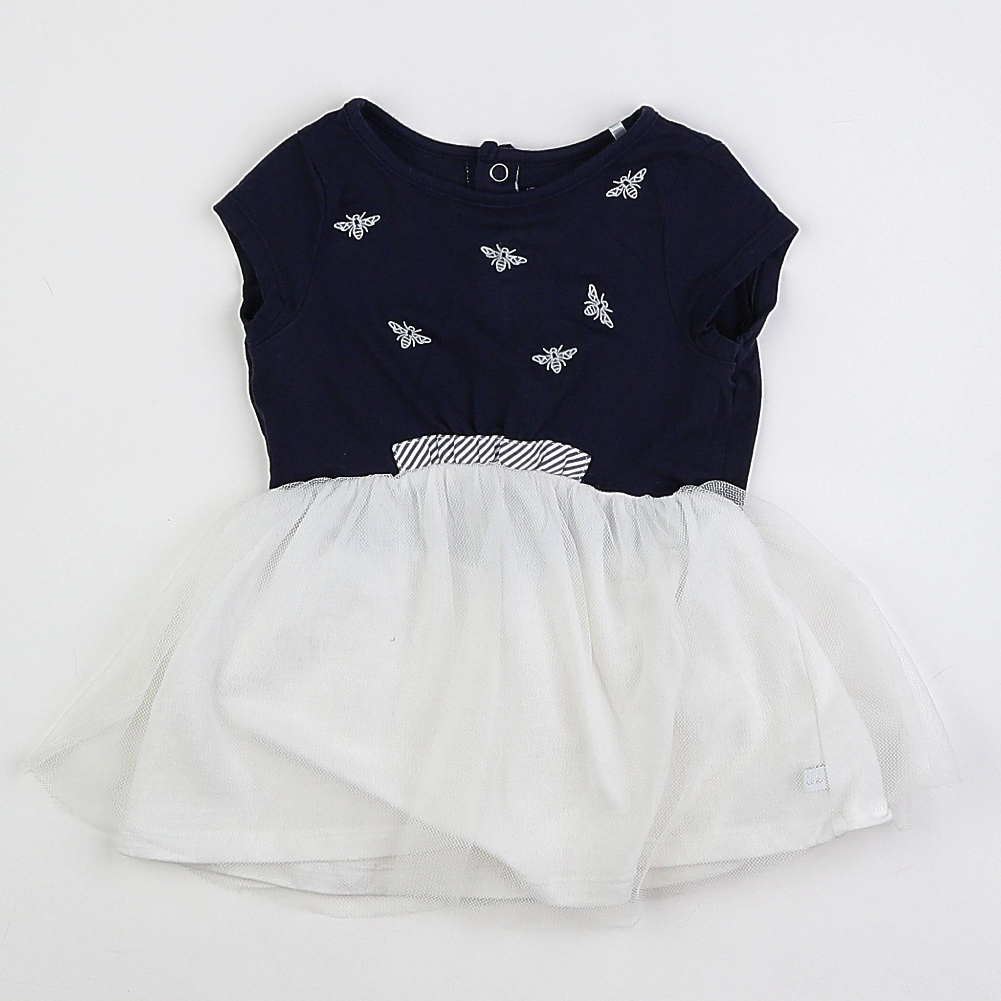 IKKS - robe blanc, bleu - 6 mois