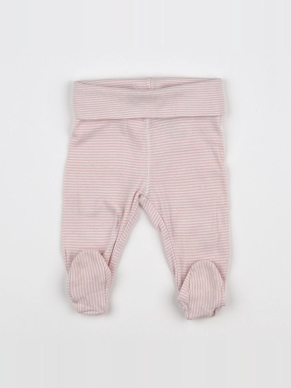 H&M - legging blanc, rose - 1/3 mois