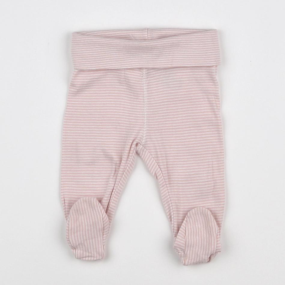 H&M - legging blanc, rose - 1/3 mois