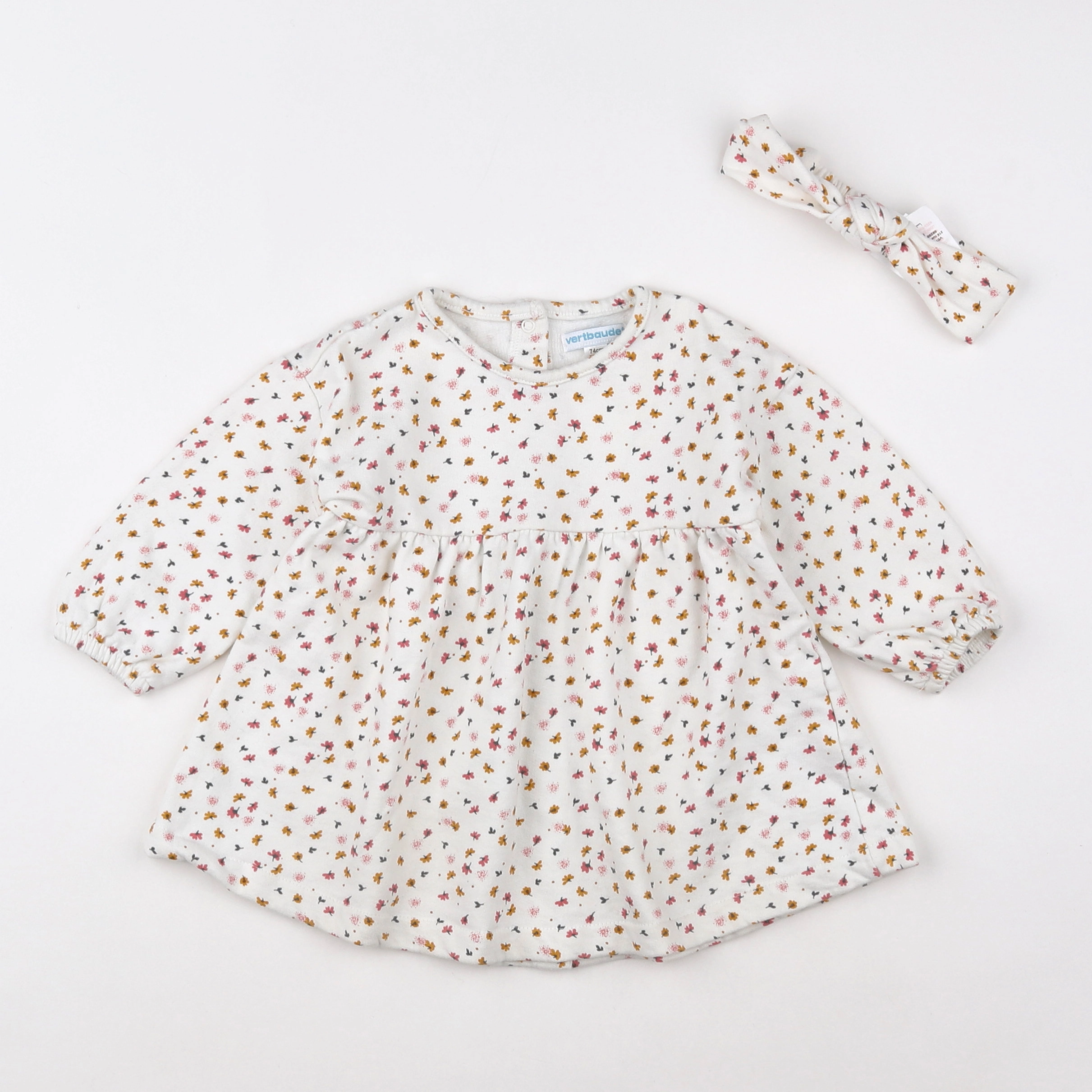 Vertbaudet - robe beige - 12 mois