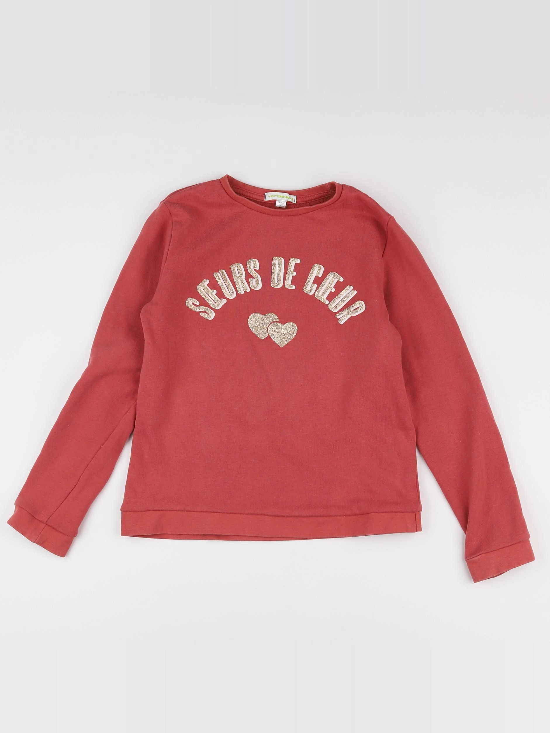 Vertbaudet - sweat rose - 10 ans