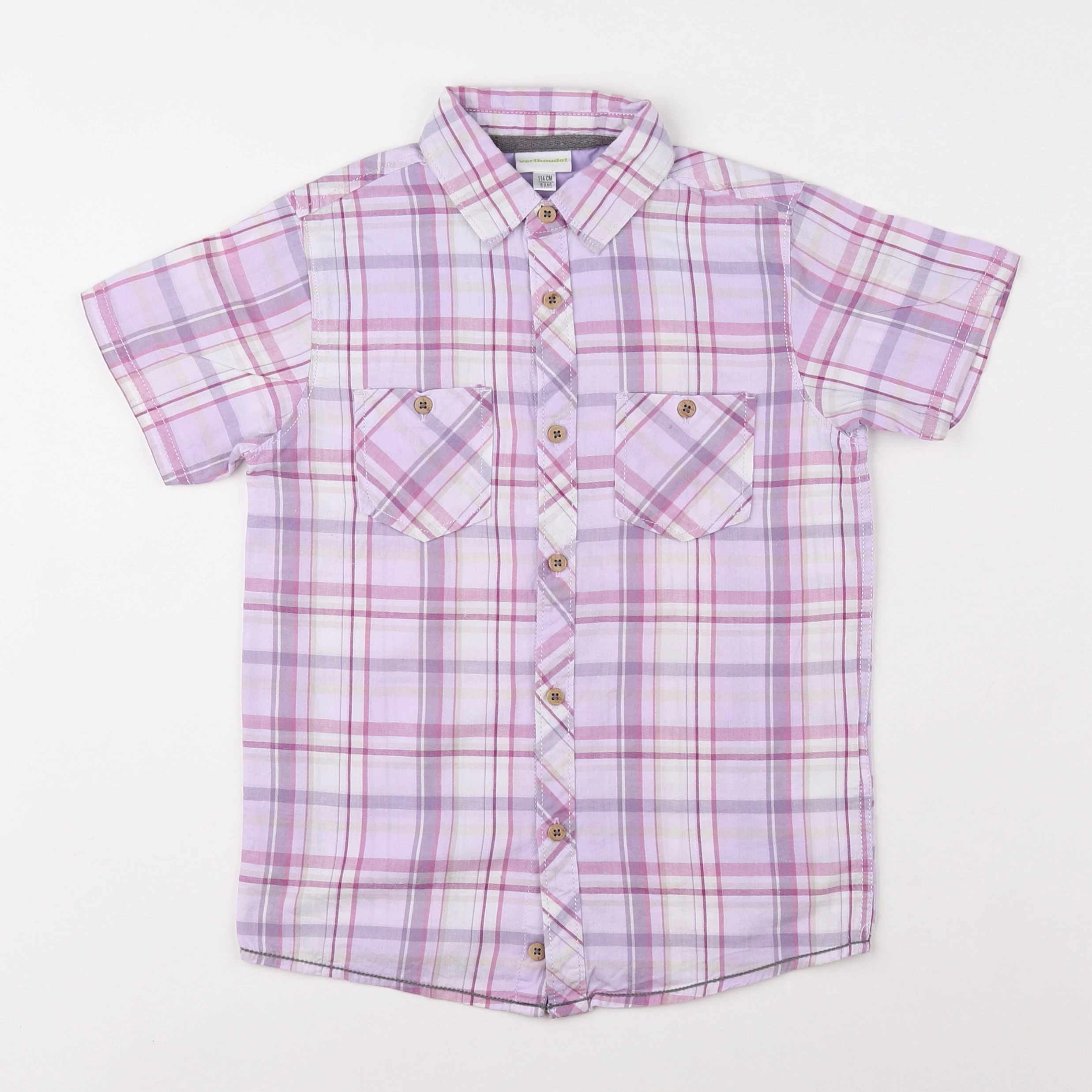 Vertbaudet - chemise violet - 6 ans