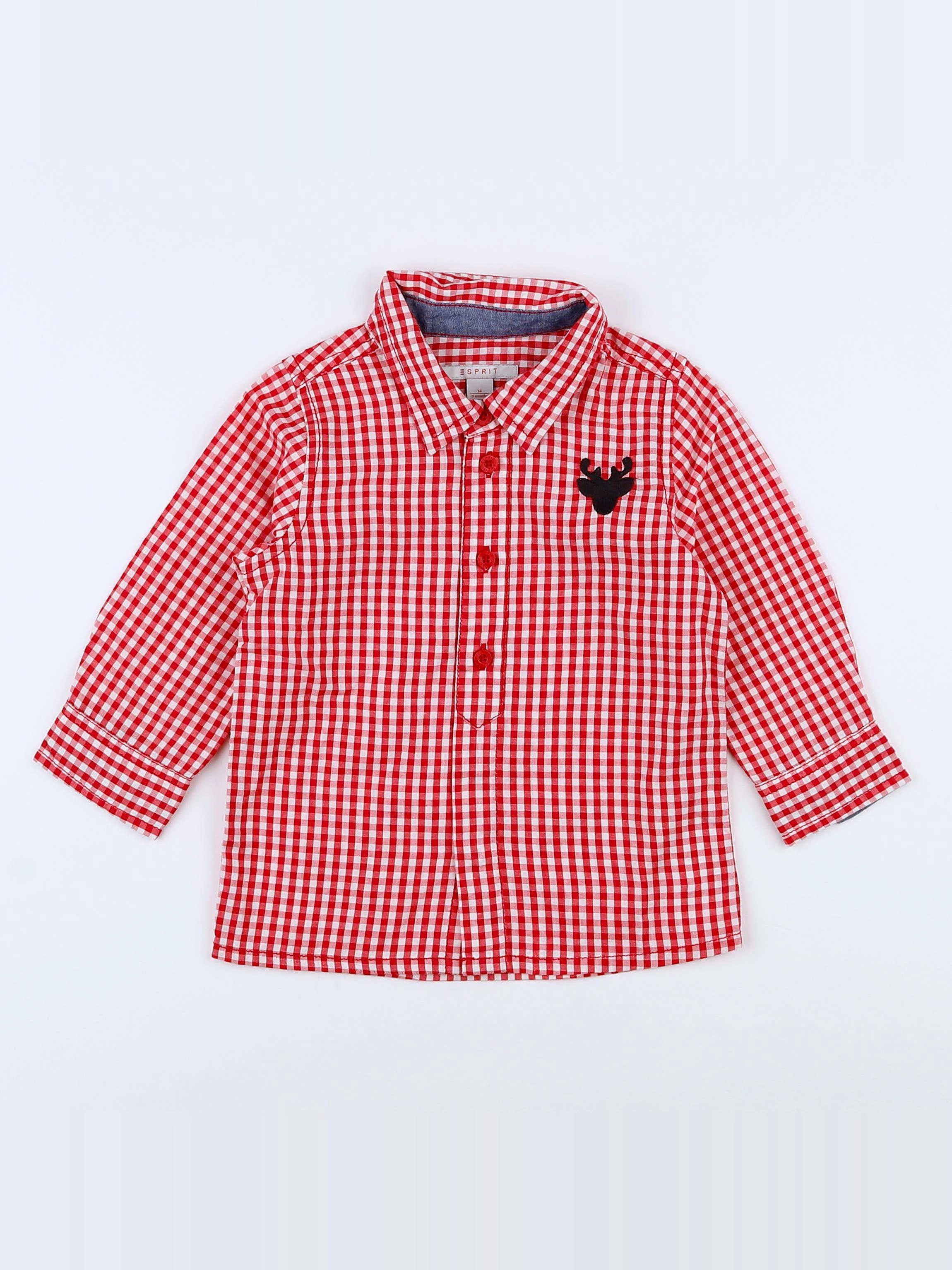 Esprit - chemise blanc, rouge - 9 mois