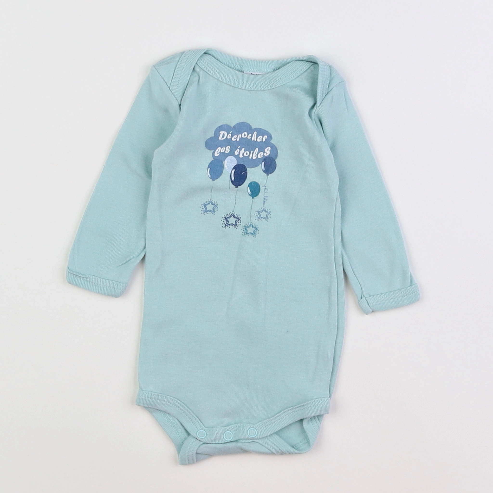 Petit Bateau - body bleu - 3 mois