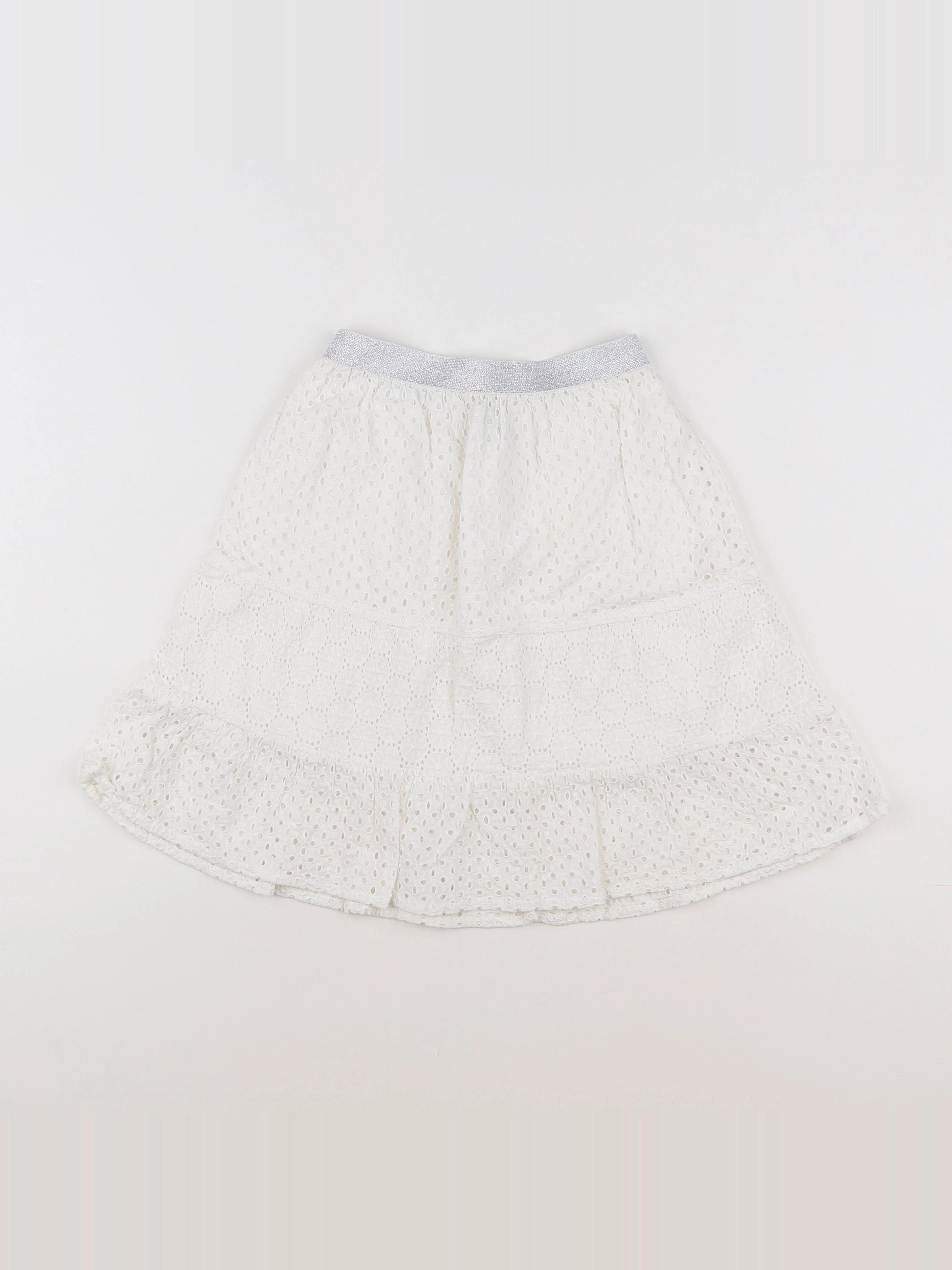 Vertbaudet - jupe blanc, argent - 4 ans