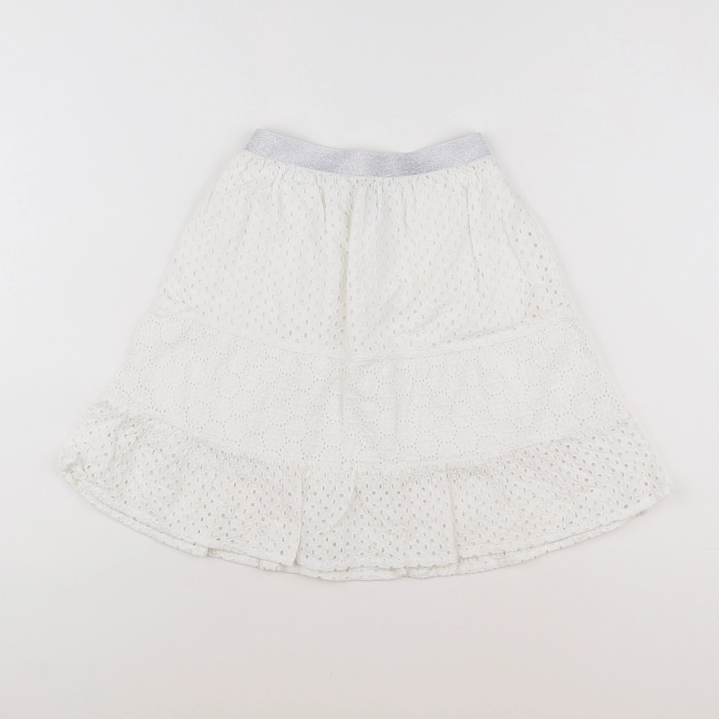 Vertbaudet - jupe blanc, argent - 4 ans