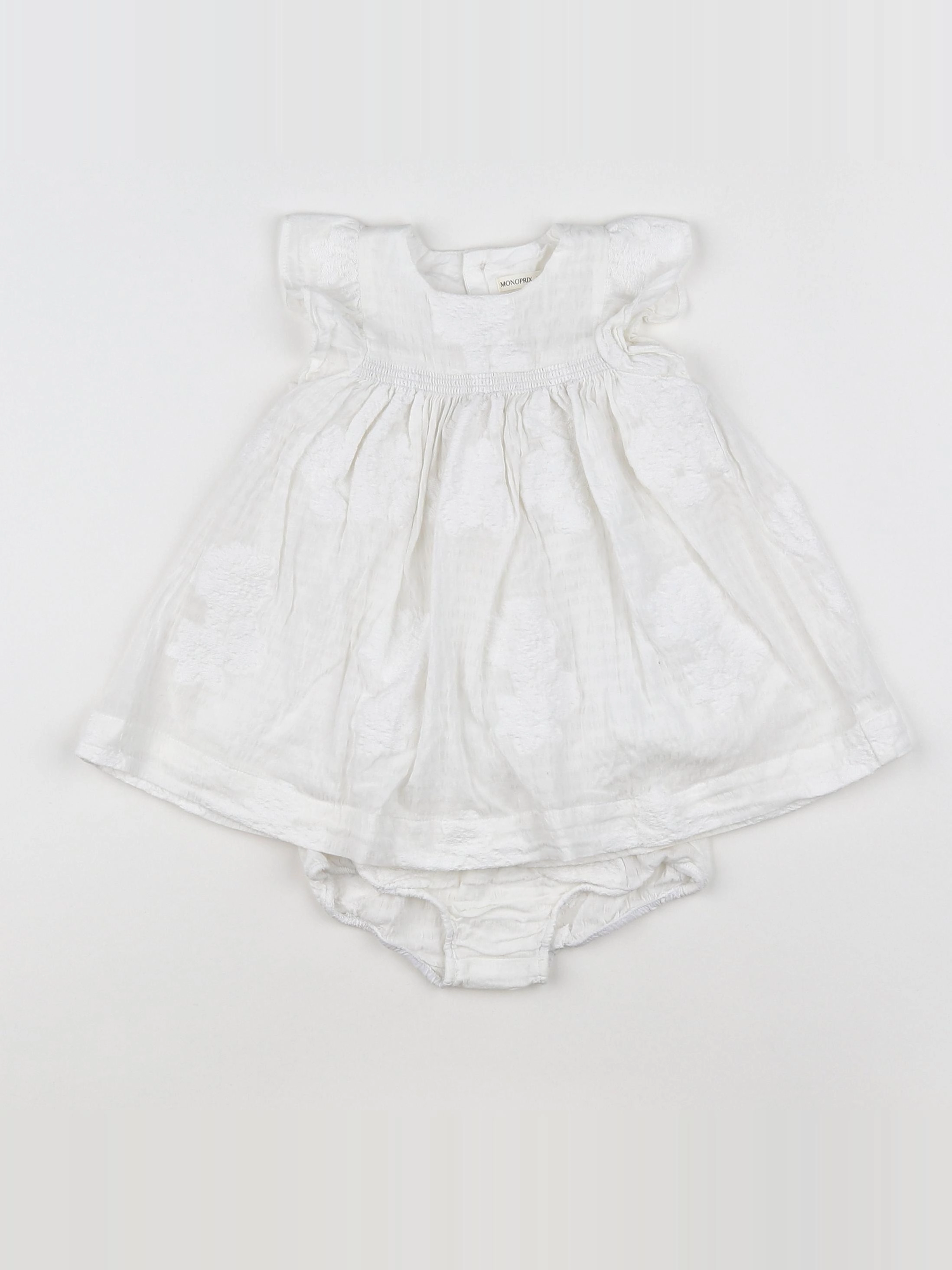 Monoprix - robe blanc - 6 mois