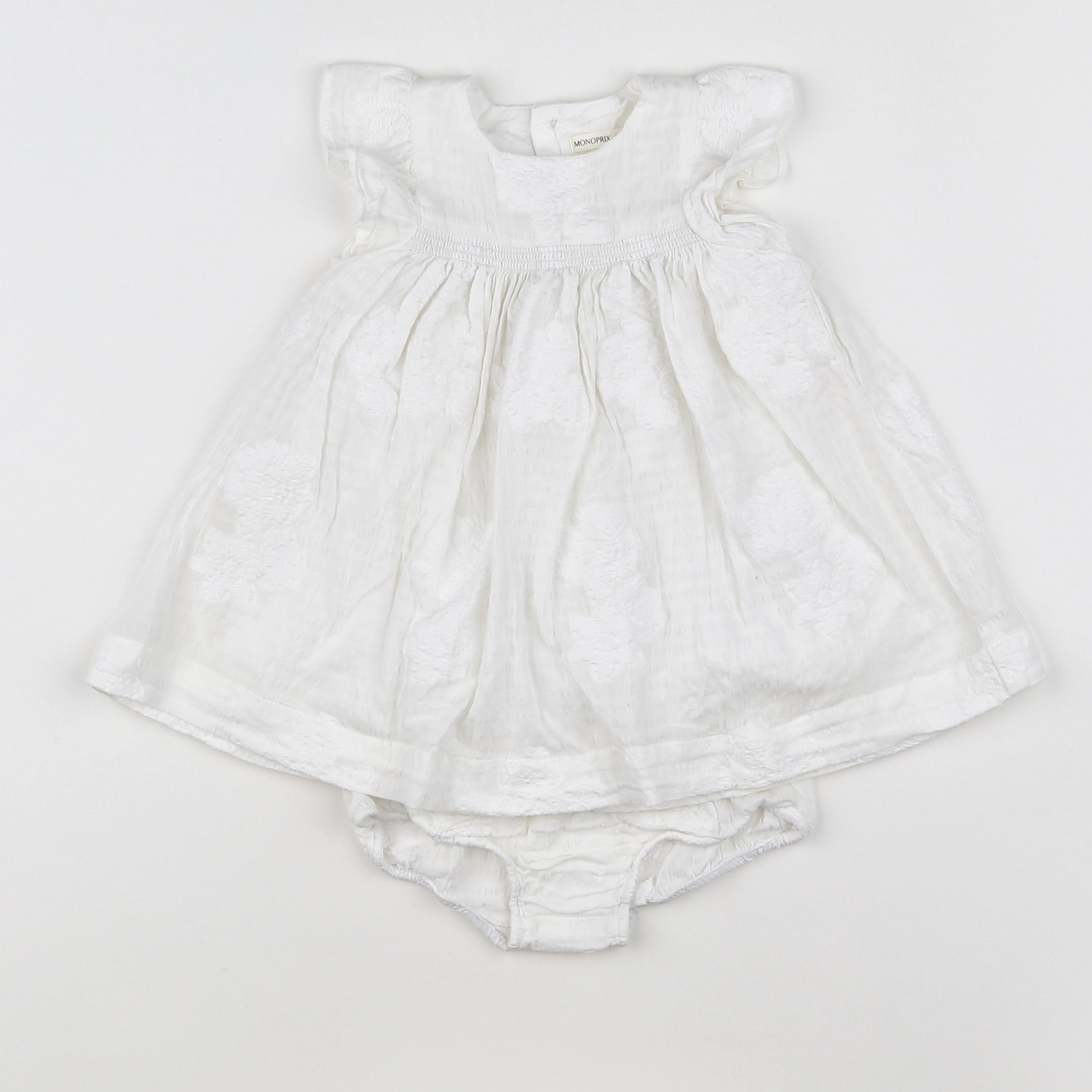 Monoprix - robe blanc - 6 mois