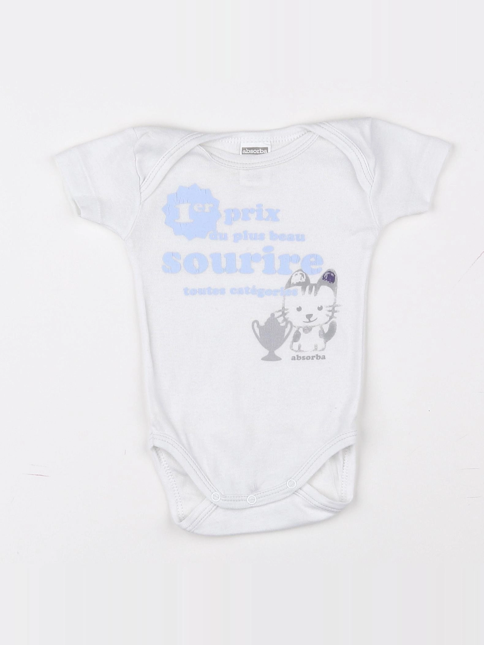 Absorba - body blanc, bleu - 3 mois