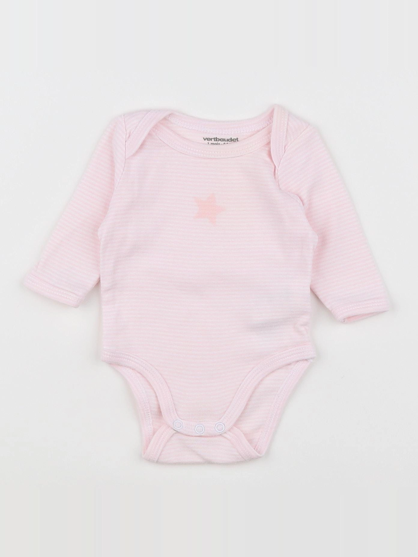 Vertbaudet - body rose - 1 mois