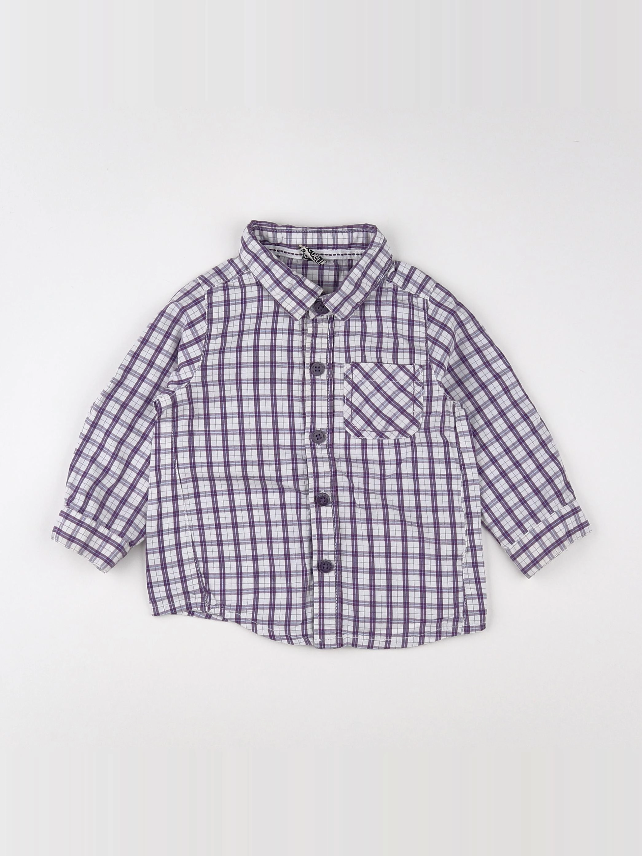 Tape à l'oeil - chemise blanc, violet - 9 mois