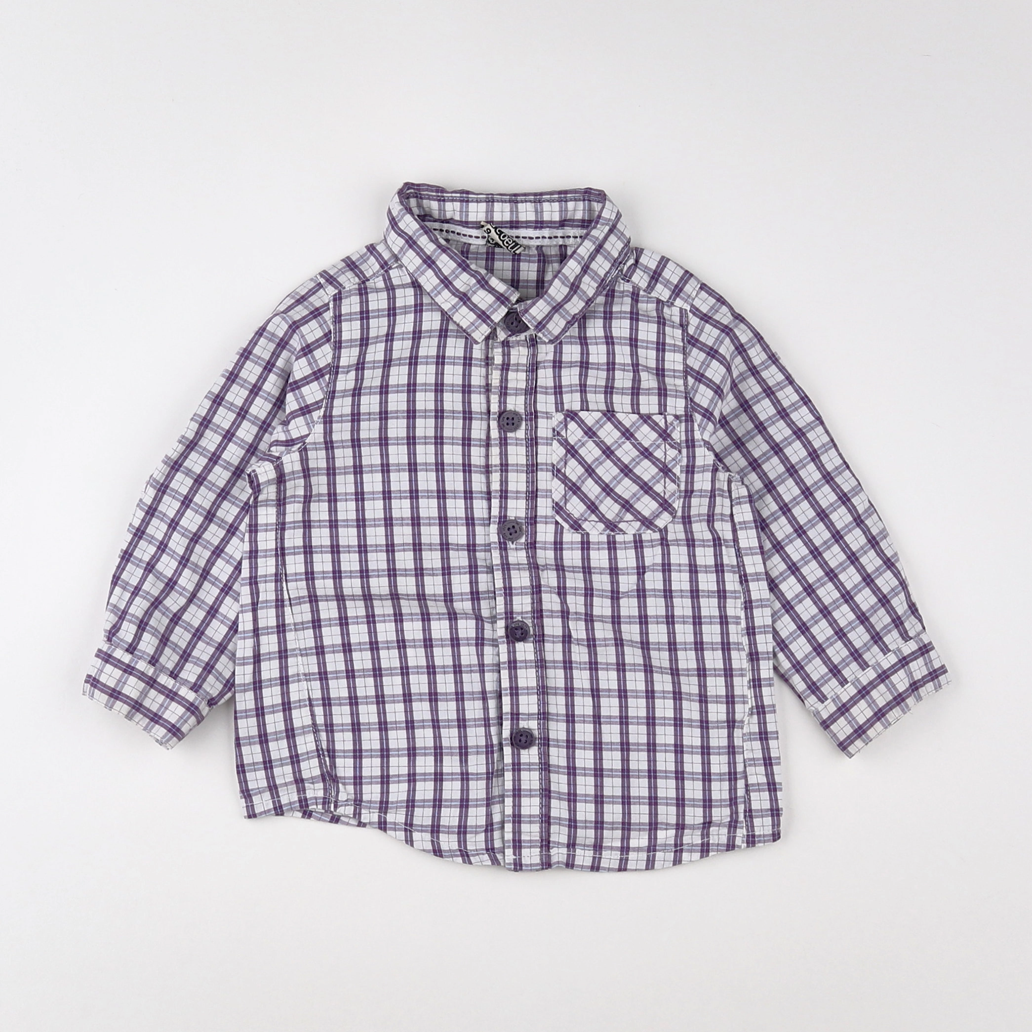 Tape à l'oeil - chemise blanc, violet - 9 mois