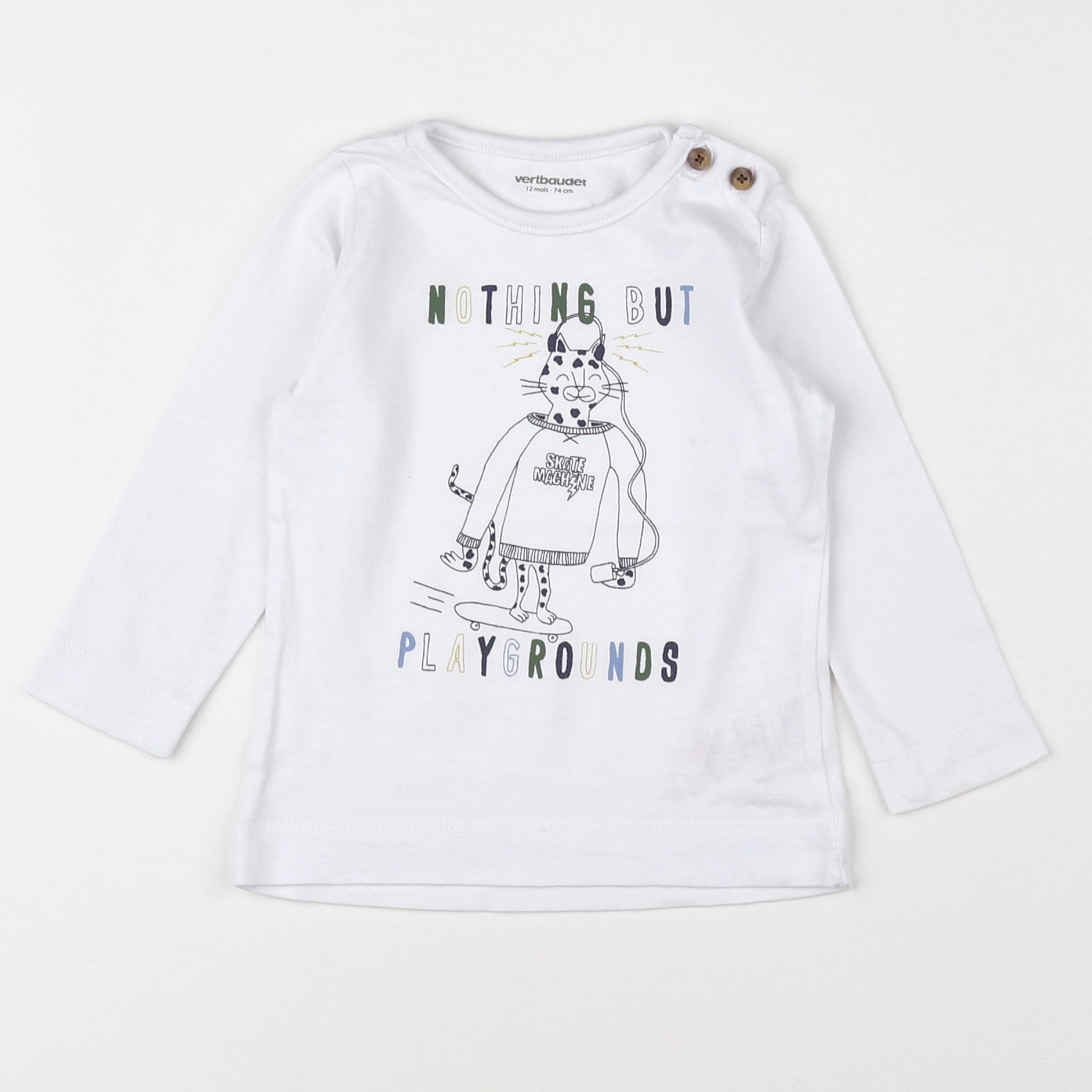 Vertbaudet - tee-shirt blanc - 12 mois
