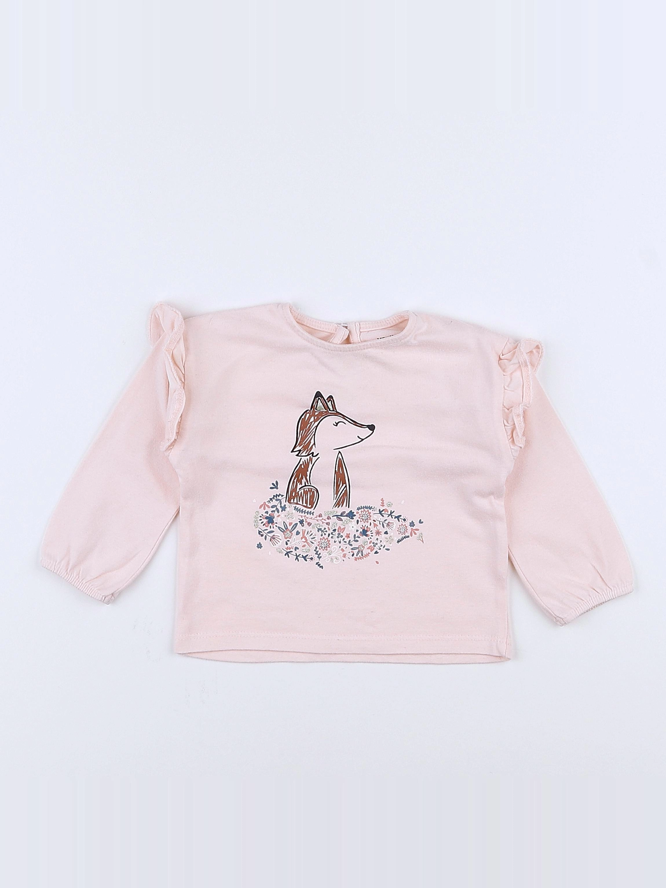 Vertbaudet - tee-shirt rose - 9 mois