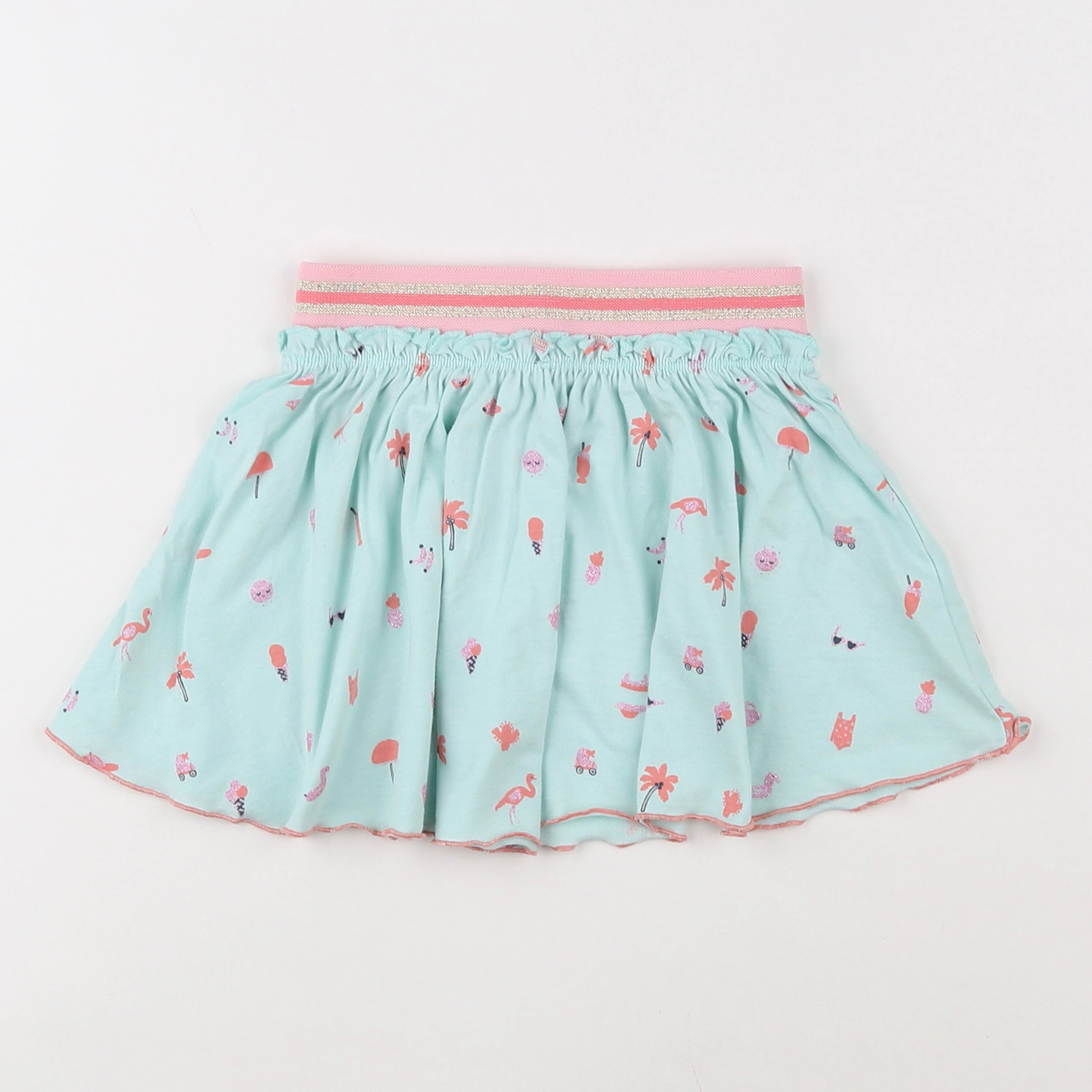 Vertbaudet - jupe rose, vert - 2 ans