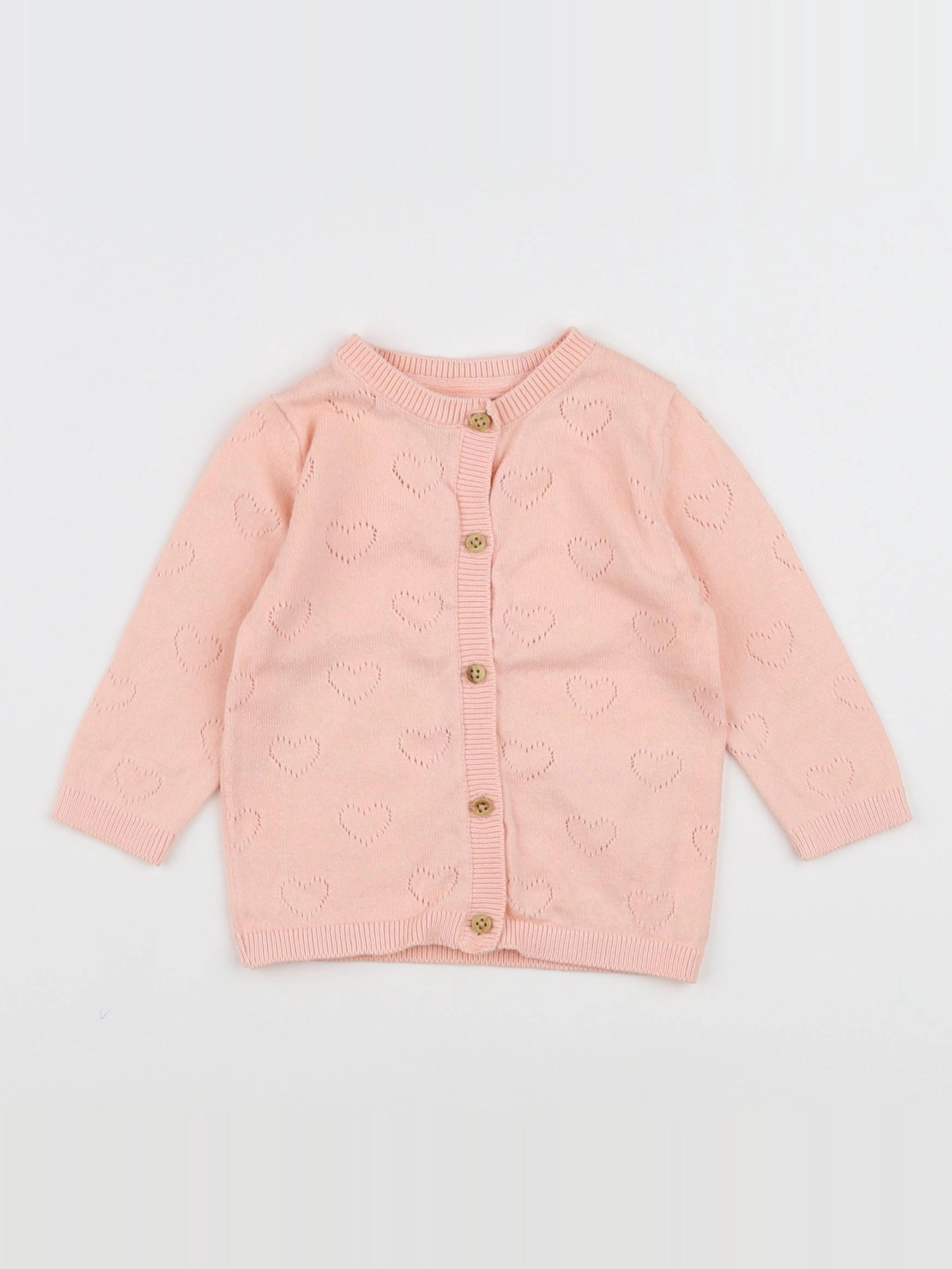 Vertbaudet - gilet rose - 6 mois