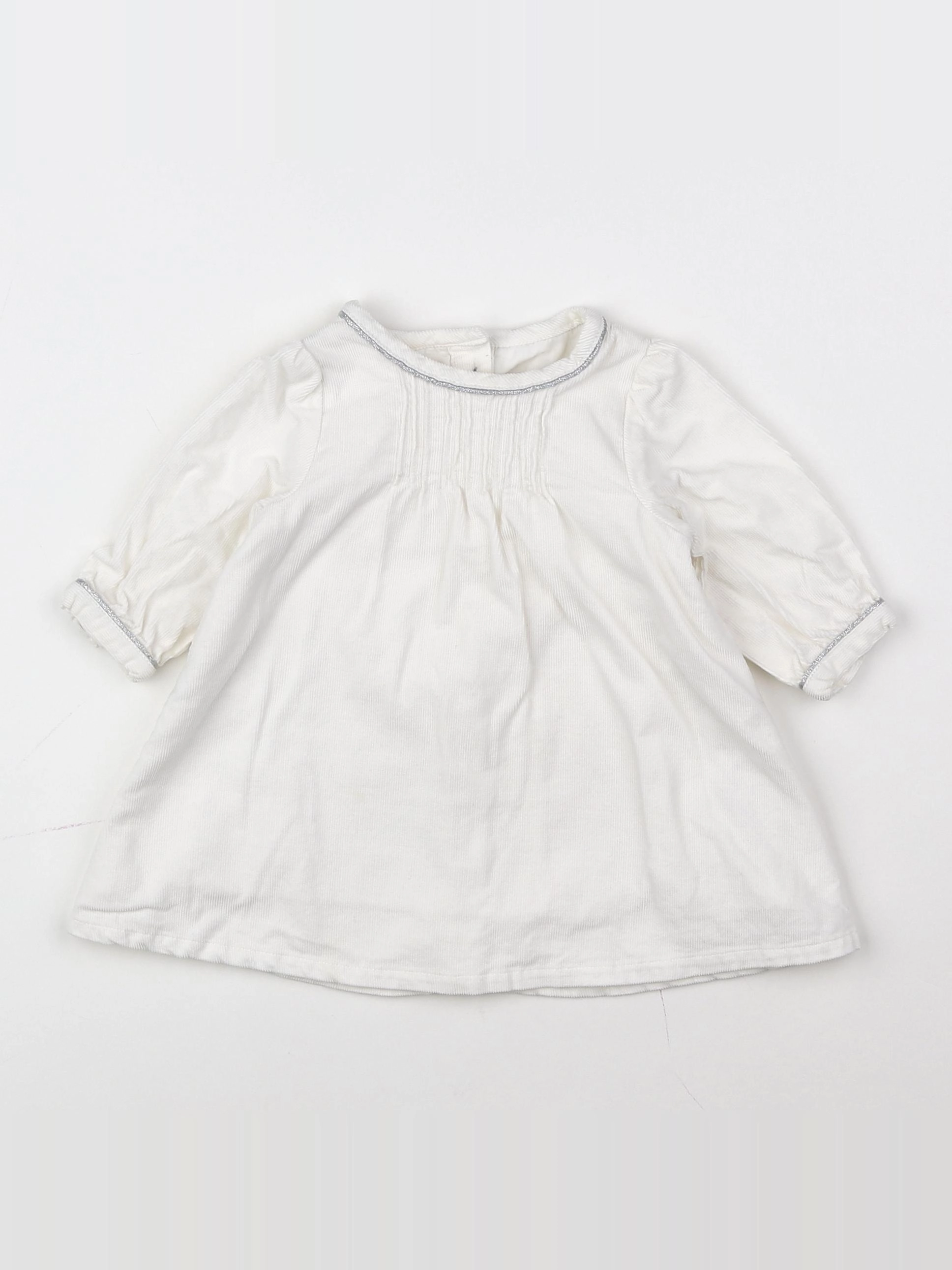 Petit Bateau - robe blanc - 3 mois