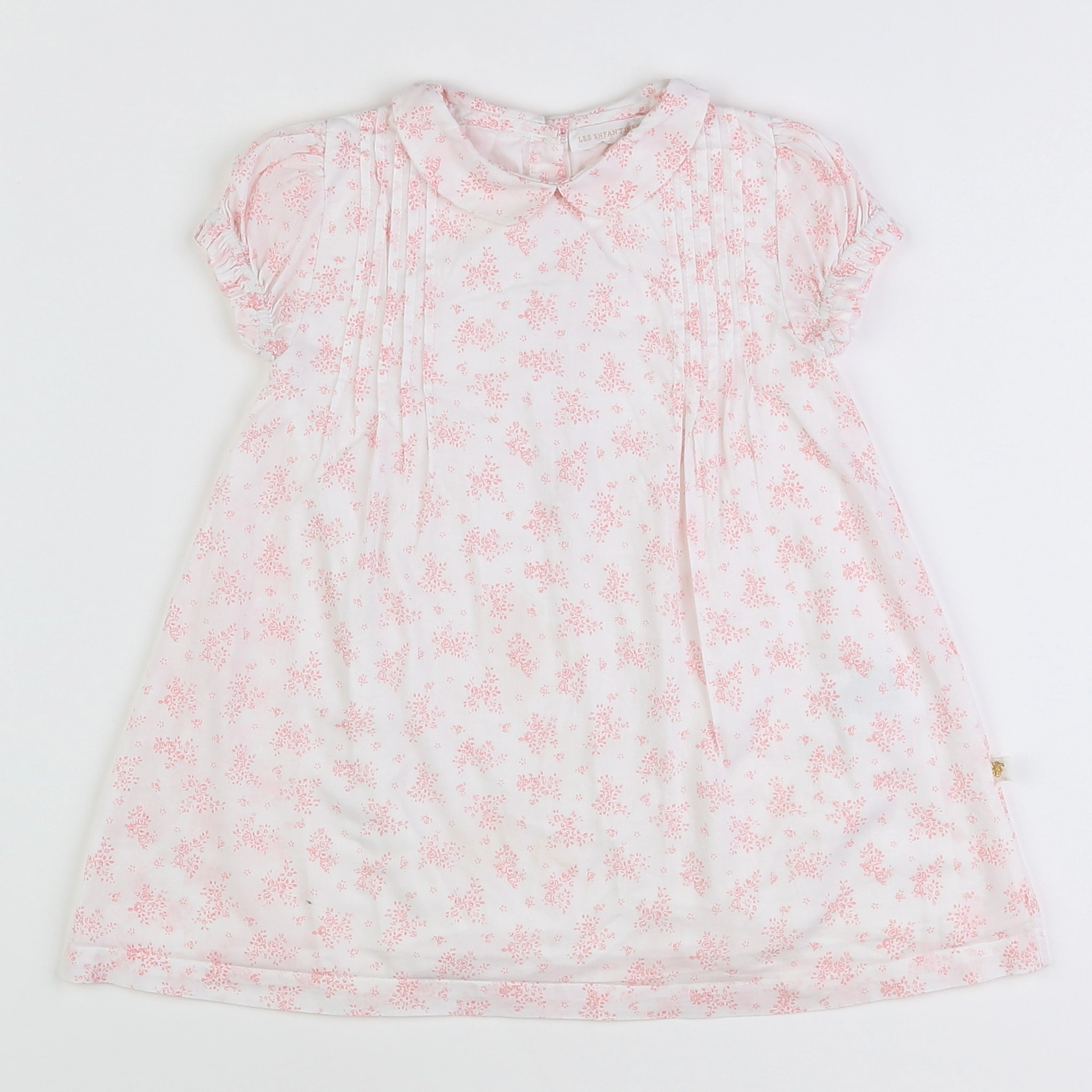 Les Enfantines - robe blanc, rose - 18 mois