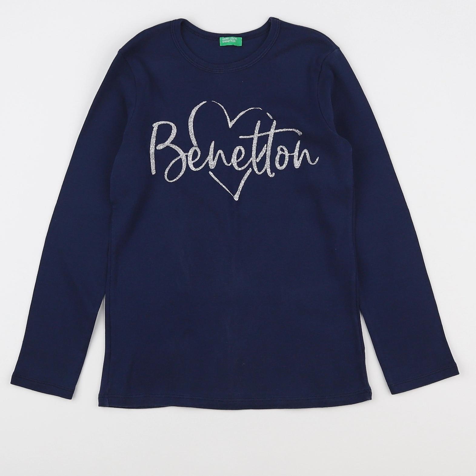 Benetton - tee-shirt bleu - 7/8 ans