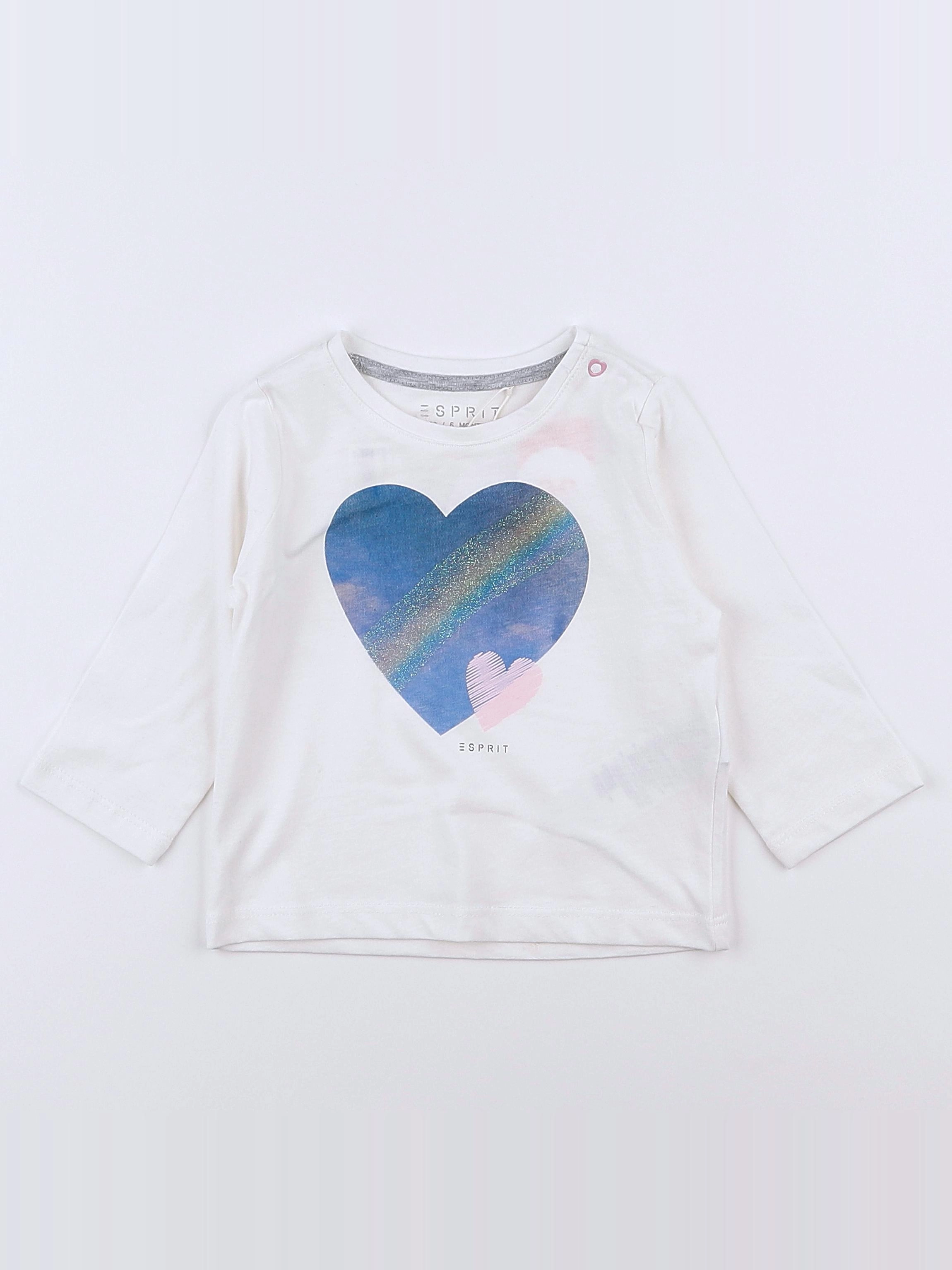 Esprit - tee-shirt bleu, blanc - 6 mois