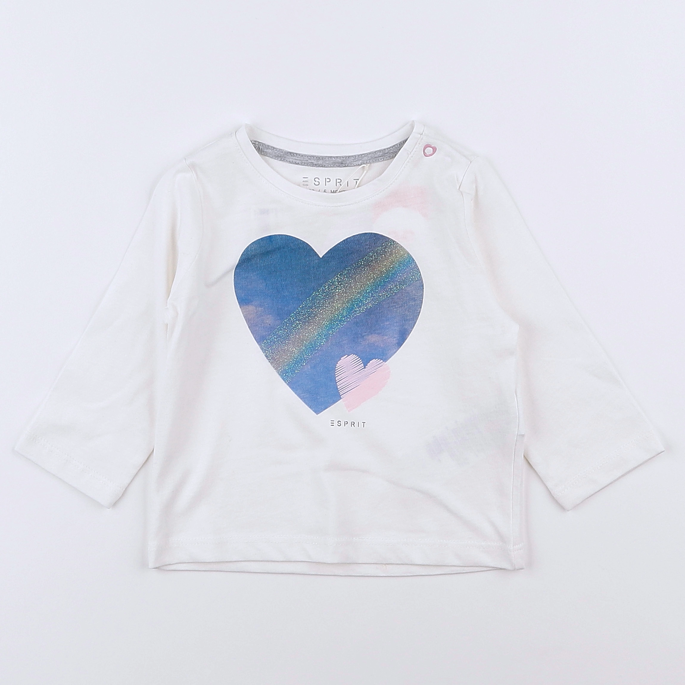 Esprit - tee-shirt bleu, blanc - 6 mois